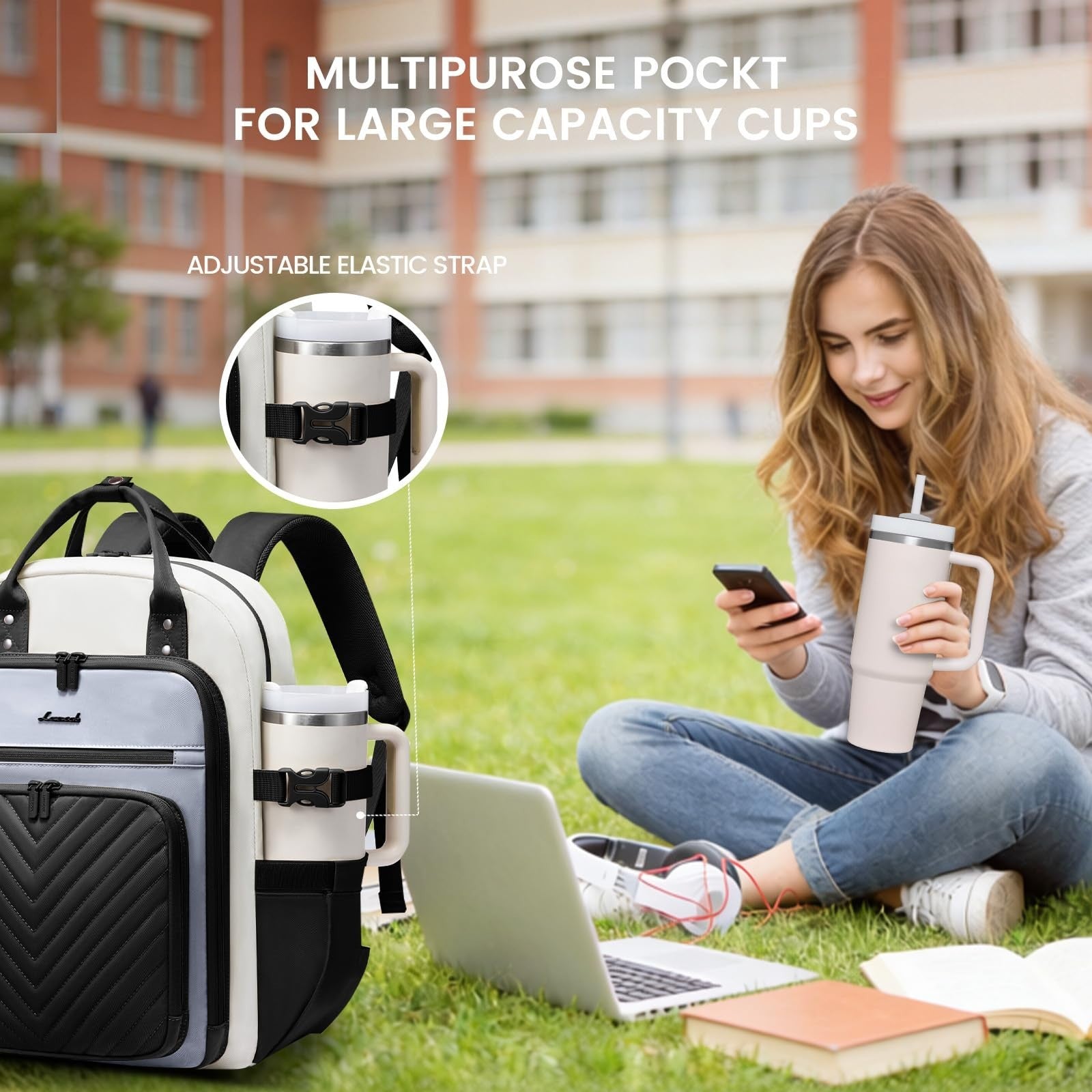 Stylish Water Resistant Laptop Backpack for Women   Travel, Work, Teacher, Nurse2