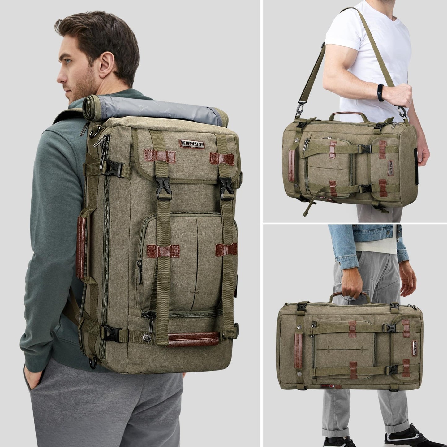 Vintage Canvas Travel Backpack for Men, Stylish Laptop Bag, Durable & Spacious2