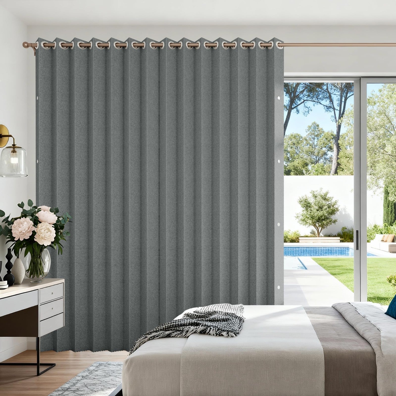 Vertical Shades & Blinds, Room Divider Curtain for Sliding Doors, 1 Panel 100x961