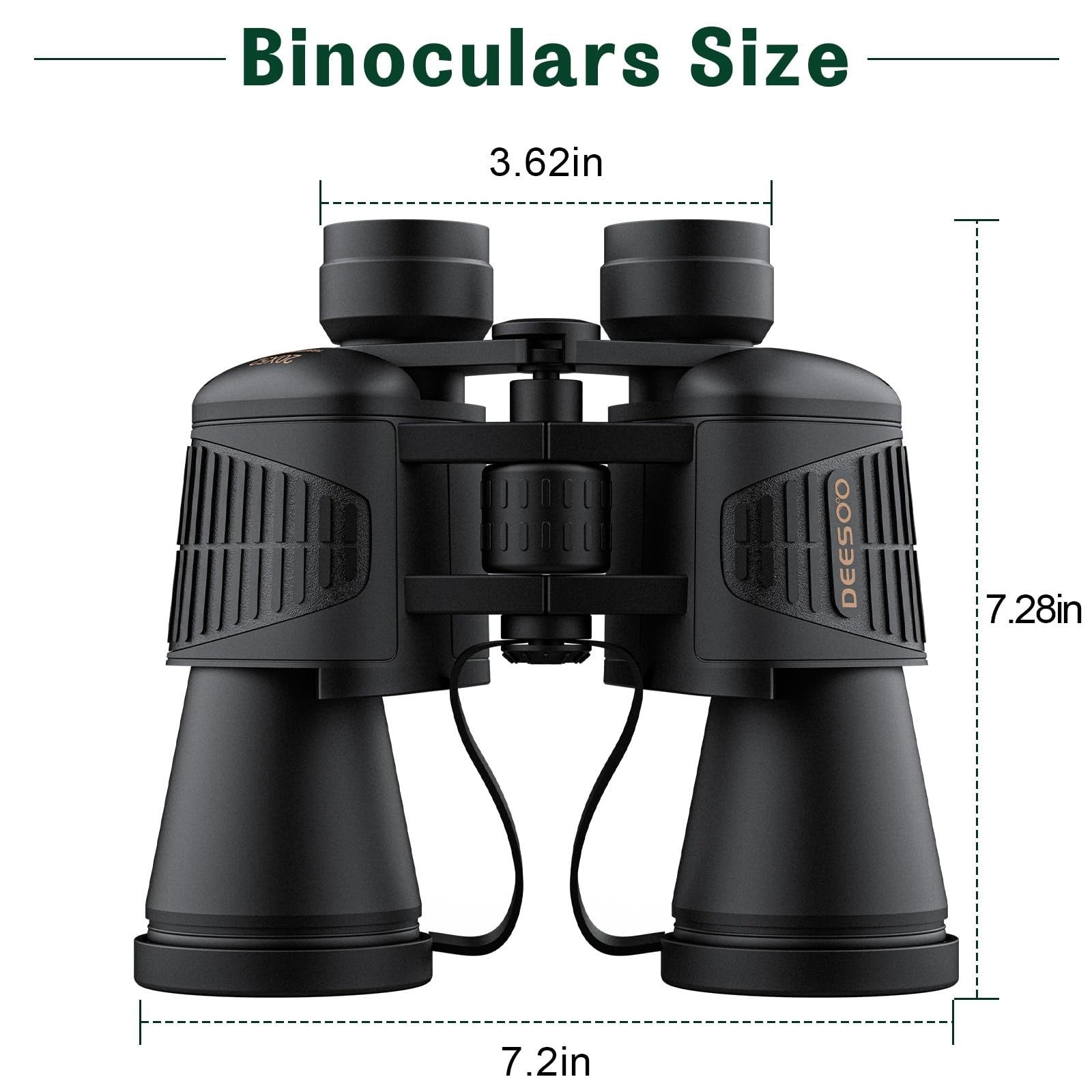 High-Powered 20x52 Binoculars - HD Low Light Vision for Bird Watching, Hunting &6