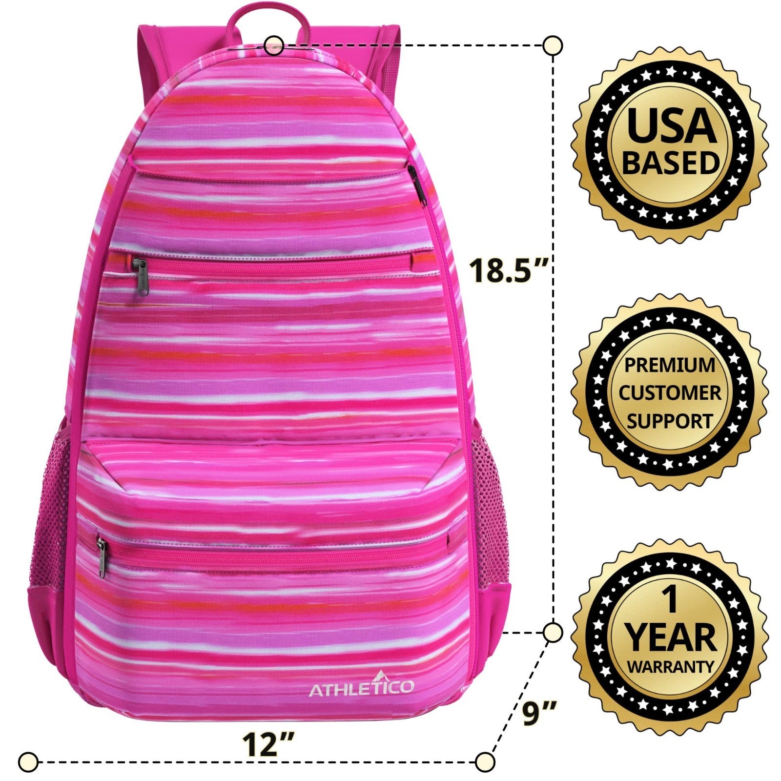 City Tennis Bag with Multiple Pockets, Durable Material, Adjustable Straps4