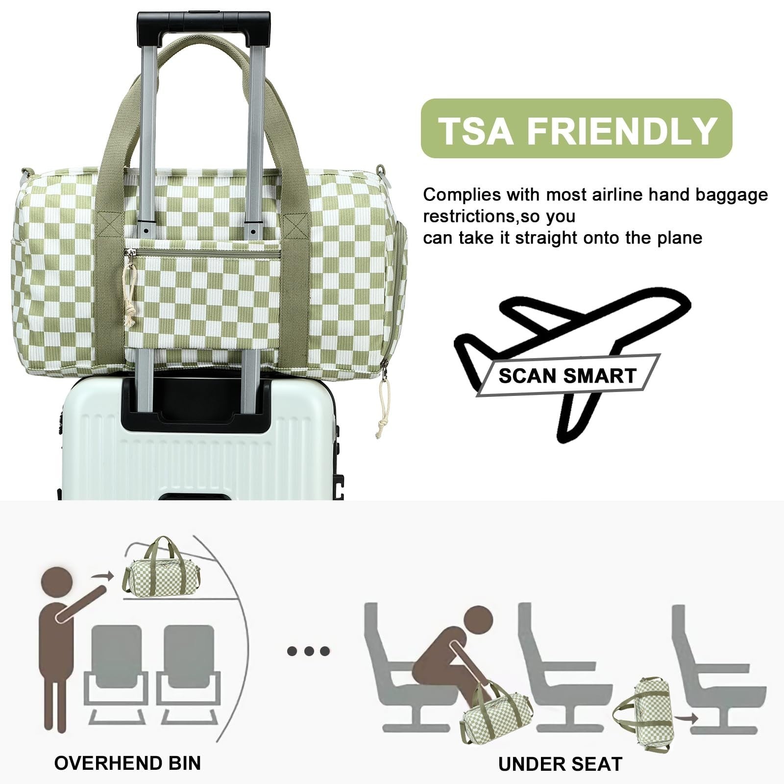 Cute Girls Duffle Bag with Shoes Compartment, Waterproof Gym & Travel Bag6
