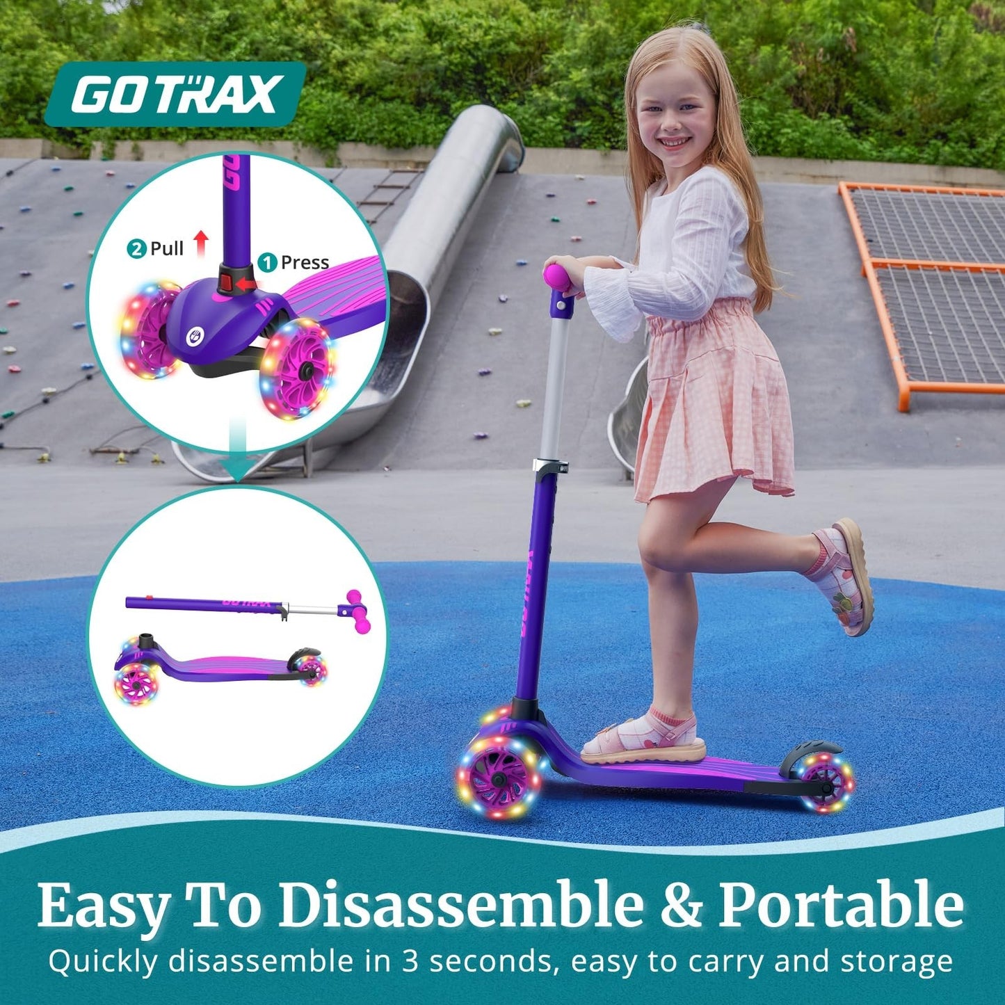 Kids Kick Scooter 3 Wheels for Boys & Girls Ages 2-8, Fun Outdoor Gifts4