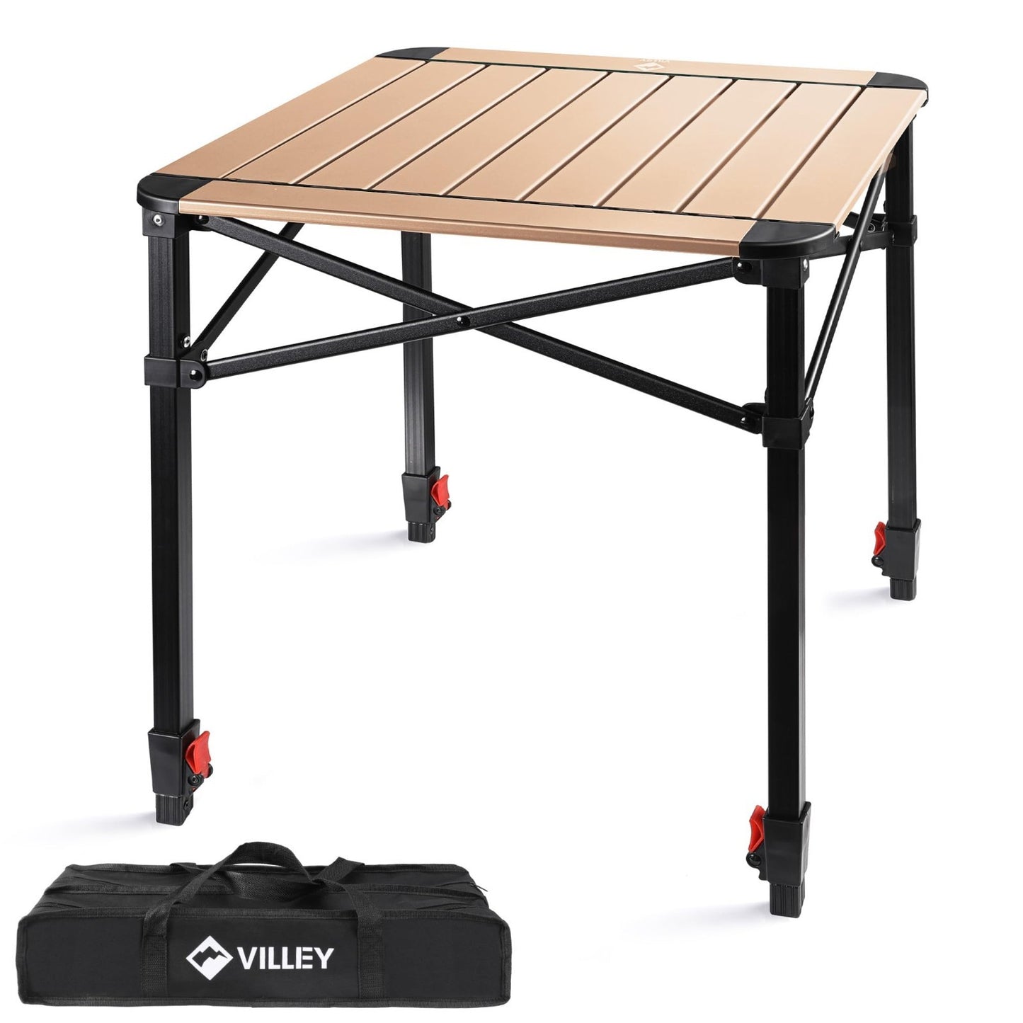 Lightweight Adjustable Folding Camping Table with Carry Bag - Outdoor Picnic BBQ7
