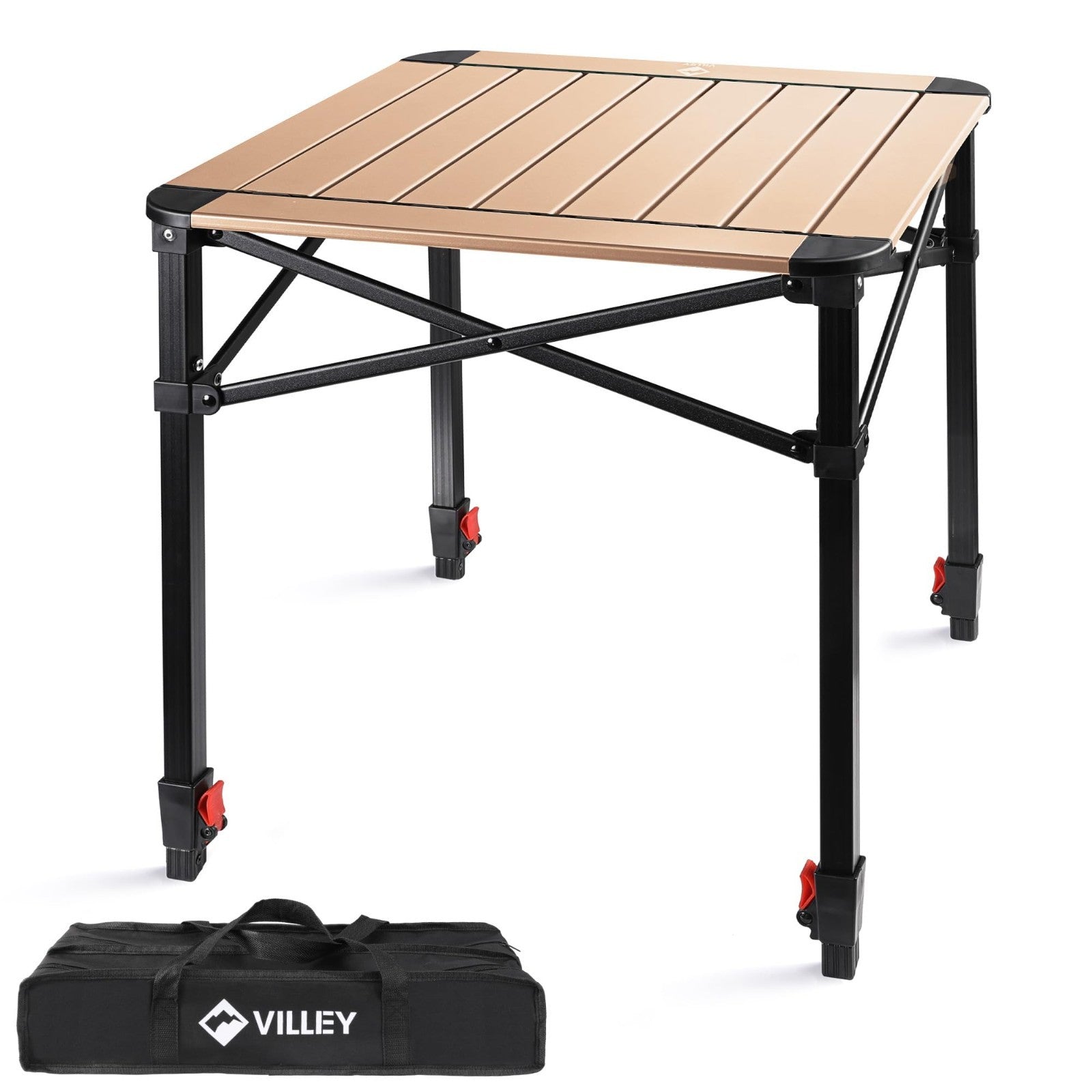 Lightweight Adjustable Folding Camping Table with Carry Bag - Outdoor Picnic BBQ7