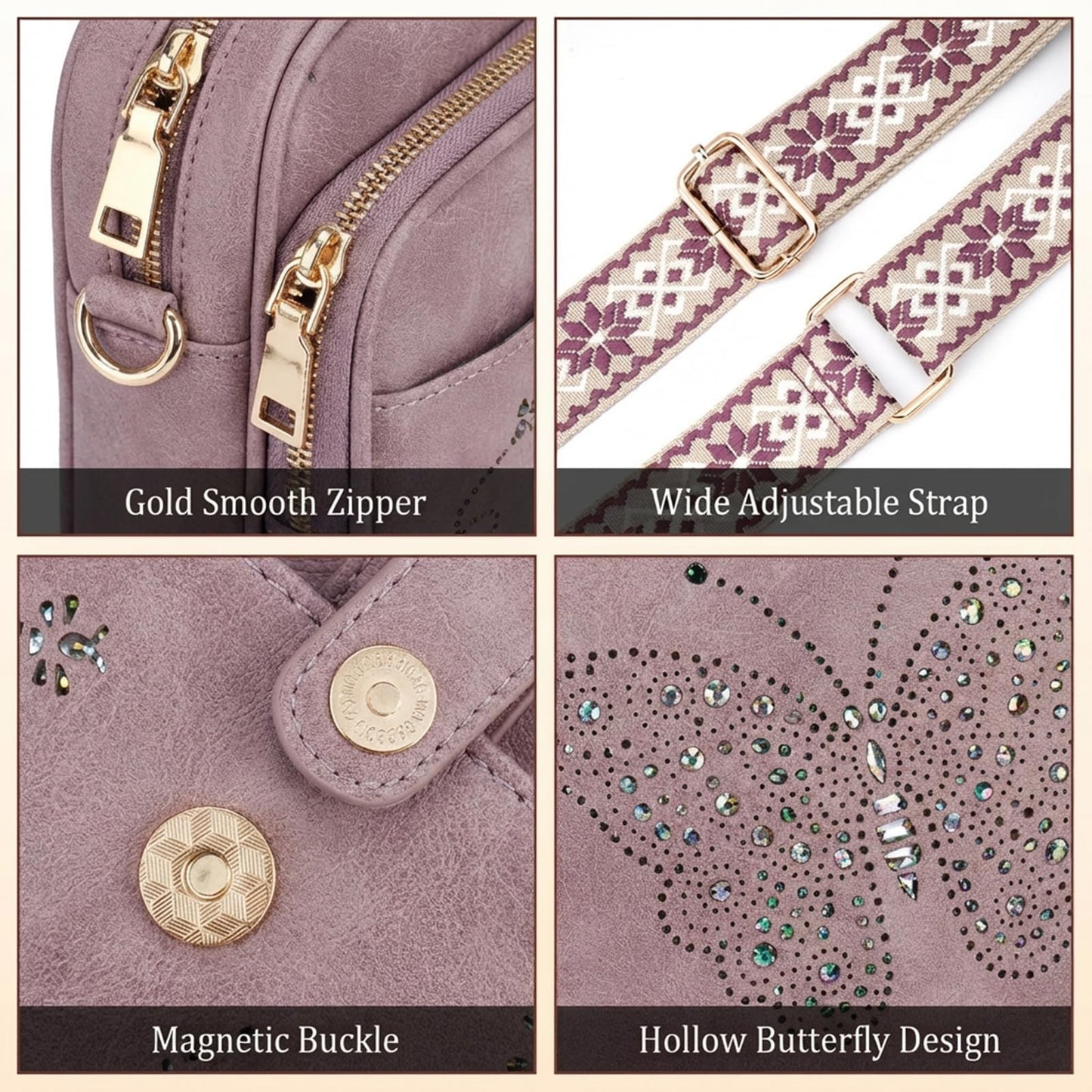 Stylish Leather Crossbody Bag for Women - Small Shoulder Purse with RFID Slots &5