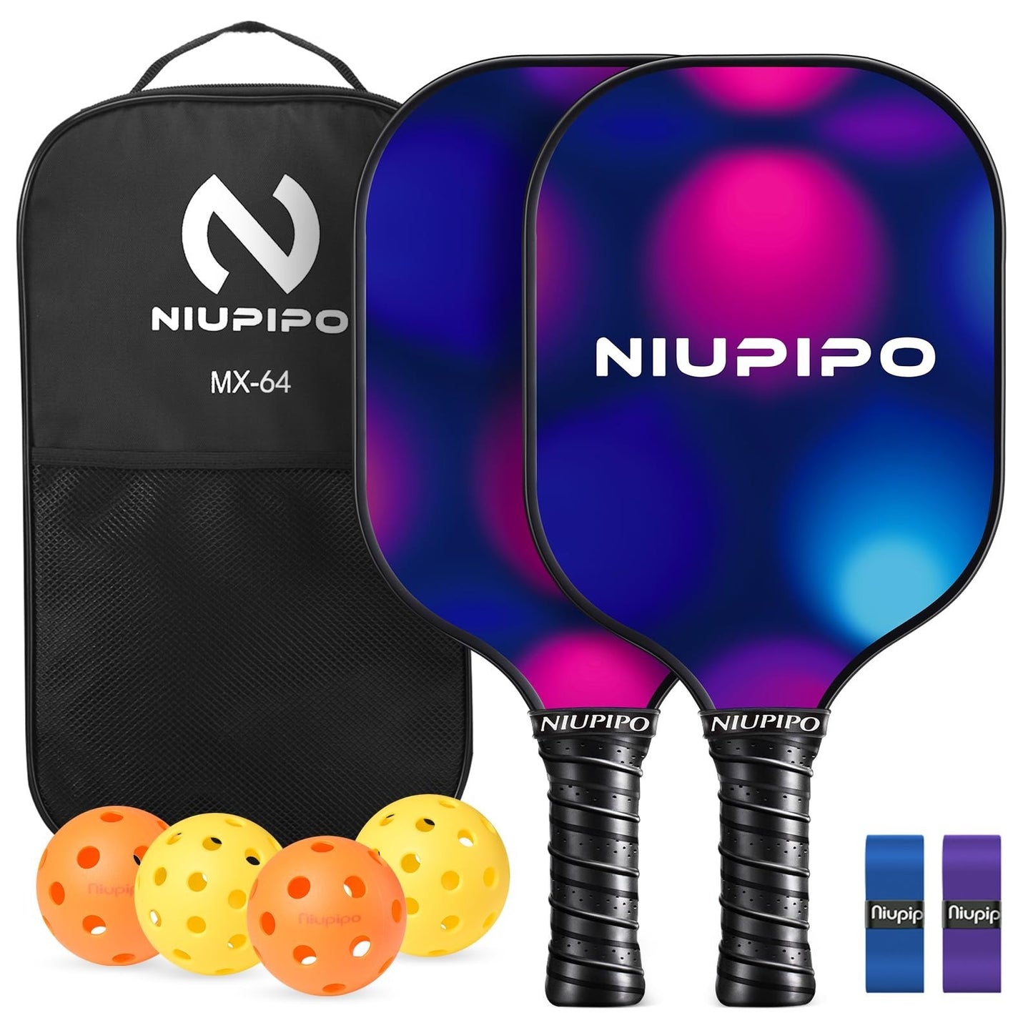 Pickleball Paddle Set of 2 or 4 - USAPA Approved, Fiberglass, Lightweight, Inclu1