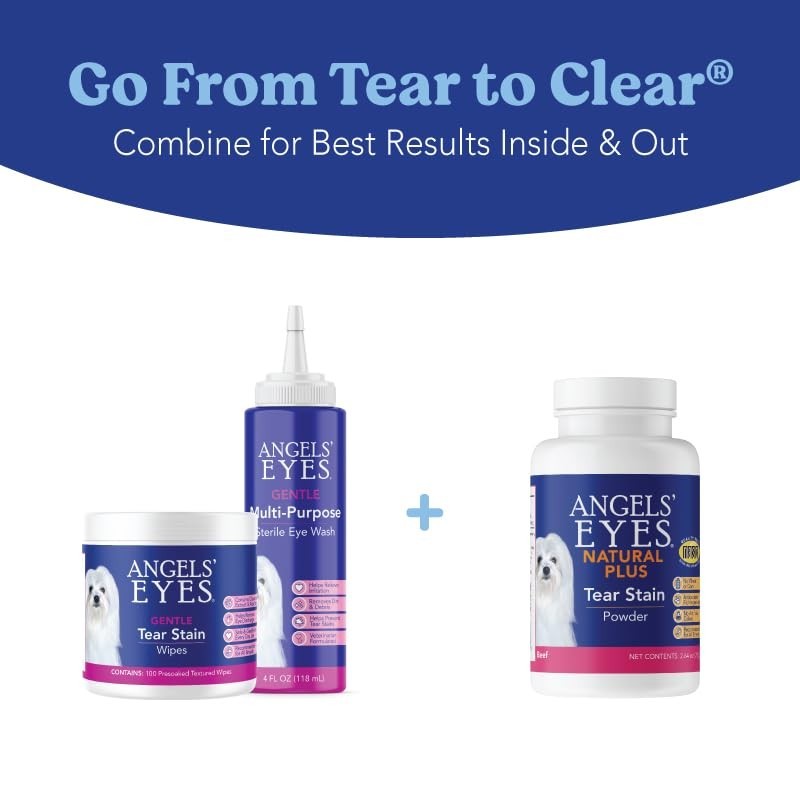 Natural Tear Stain Prevention Powder for Dogs & Cats - Beef Flavor, 75g, Daily E5