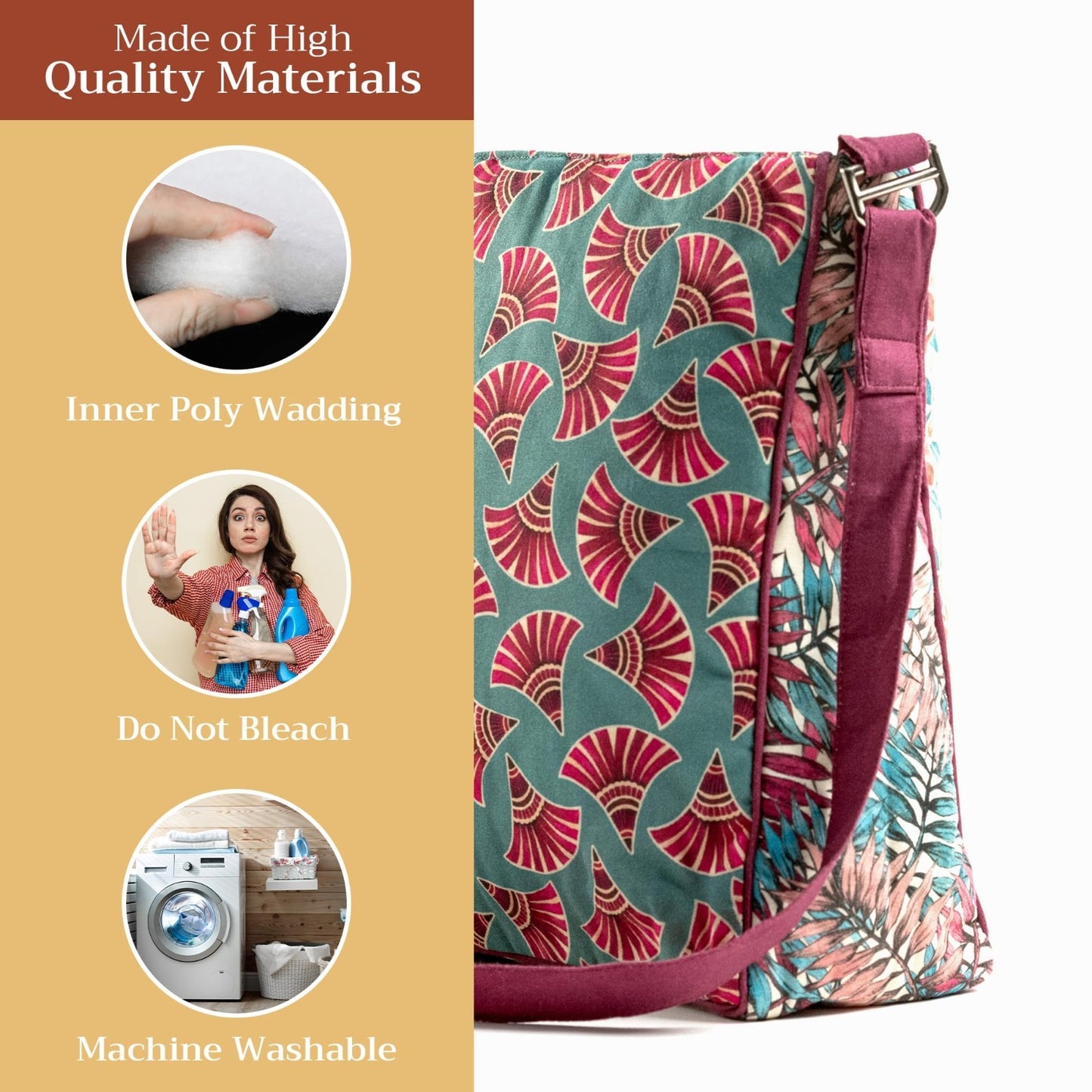 Stylish Cotton Shoulder Bag for Women   Versatile Handbag, Everyday Use4