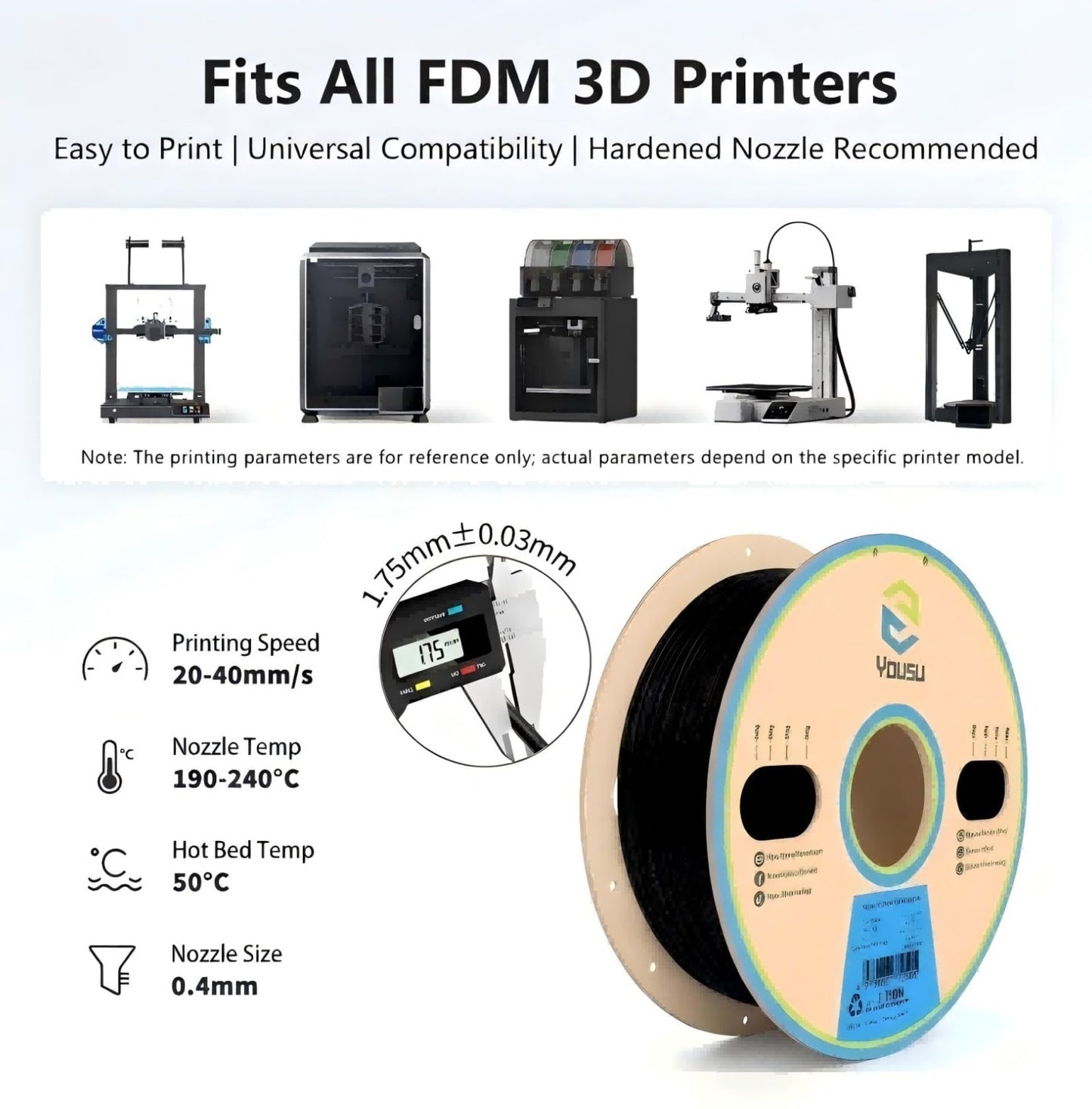 1kg Black Conductive PLA Filament 1.75mm - ESD Safe 3D Printing Wire for Sensors5