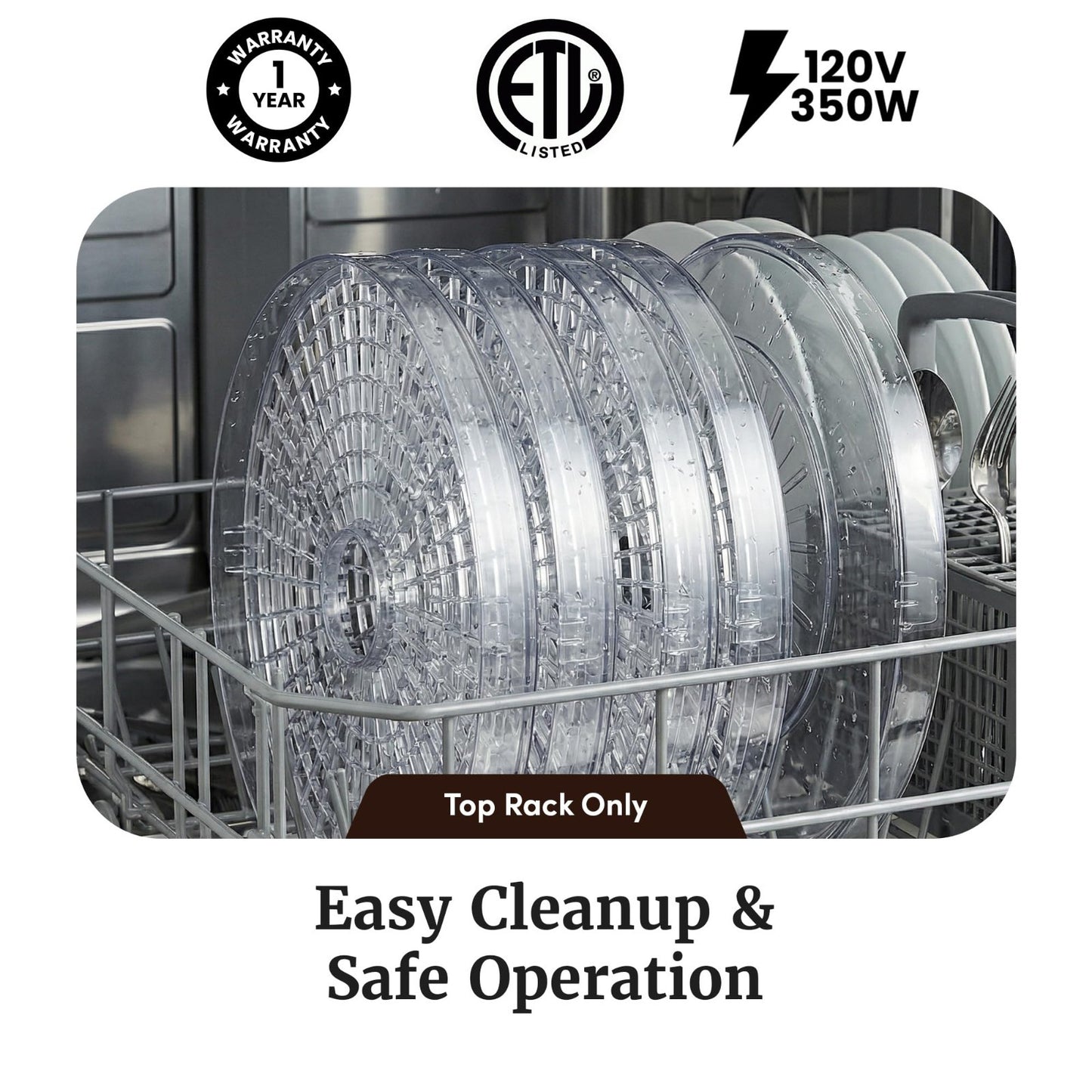 5-Tray Food Dehydrator with Adjustable Temperature for Jerky, Fruits & Veggies6