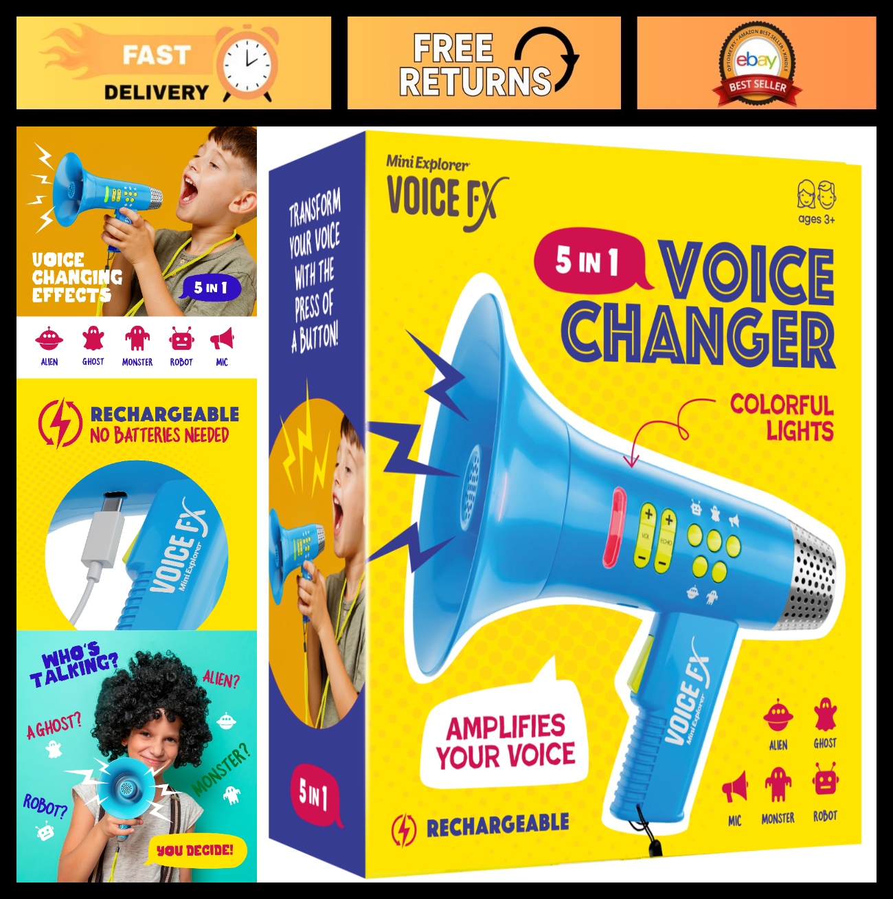 5 in 1 Voice Changer for Kids   Fun Voice Changing Device for Boys & Girls0
