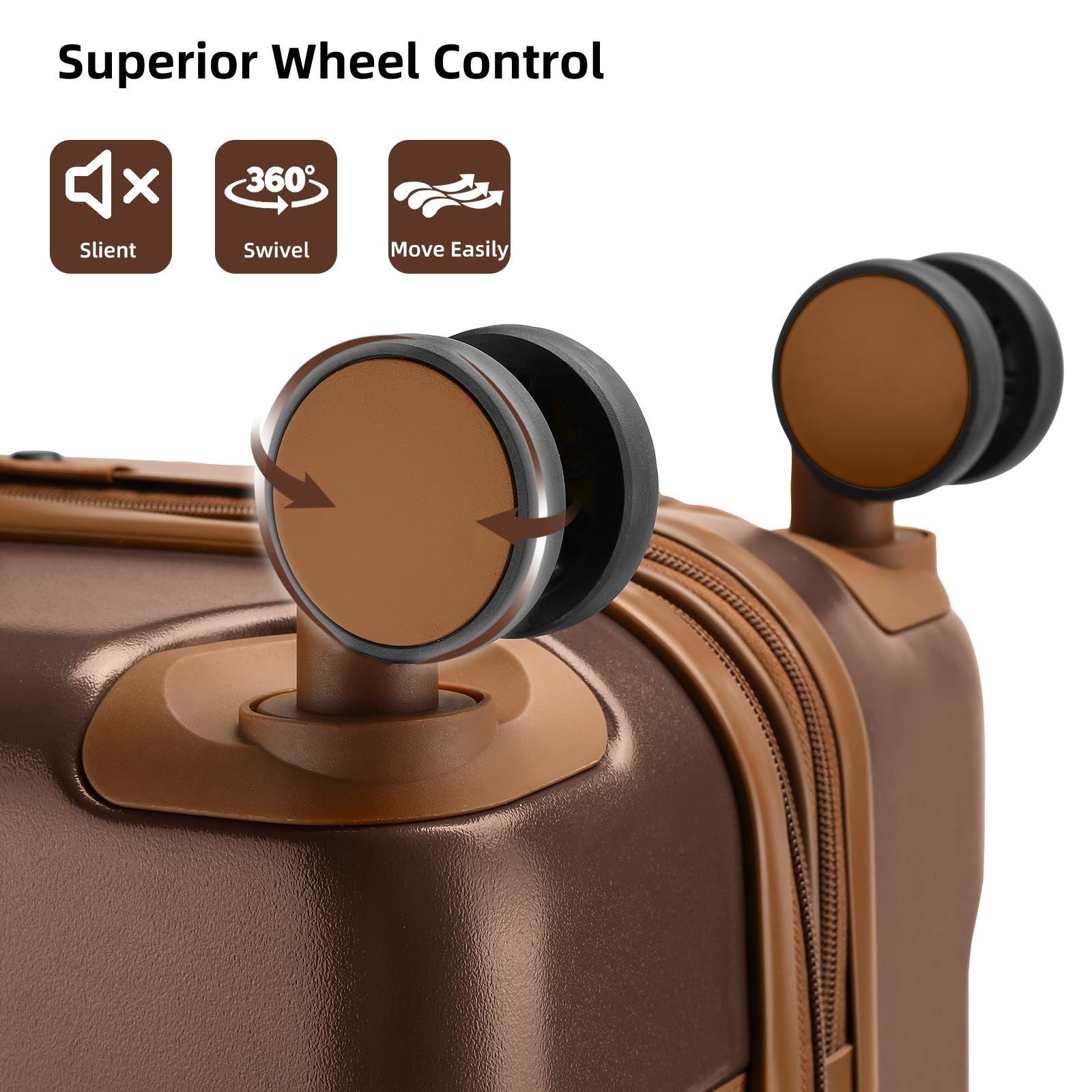 Expandable Carry-On Luggage 22x14x9, Lightweight ABS Hardshell, TSA Lock, 360° S5