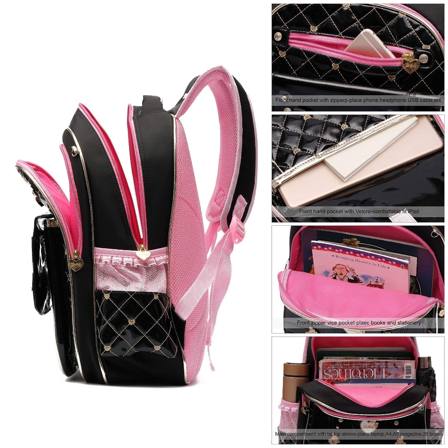Waterproof Girls Backpack   Cute Toddler School Bag, Small Travel Daypack3
