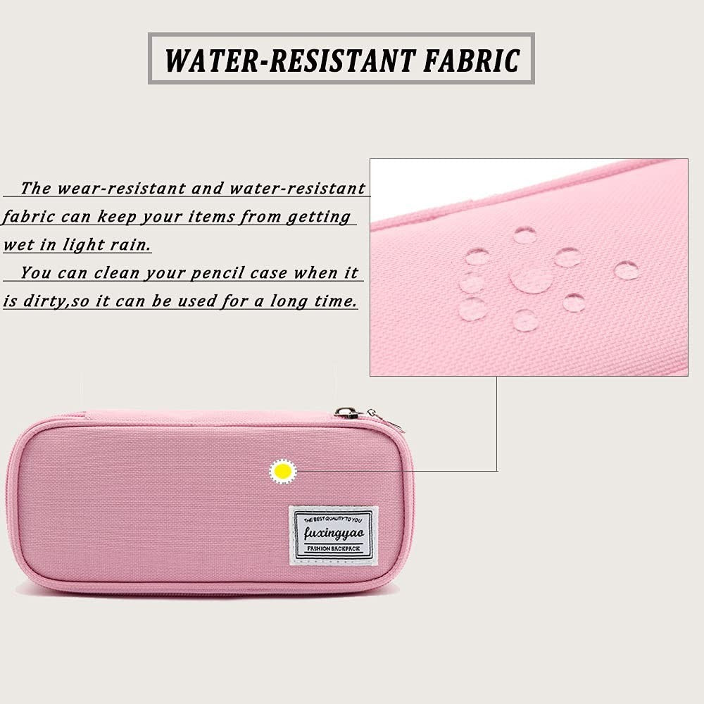 Multi Slot Pencil Case, Portable Pen Pouch, Office & School Supplies   Pink4