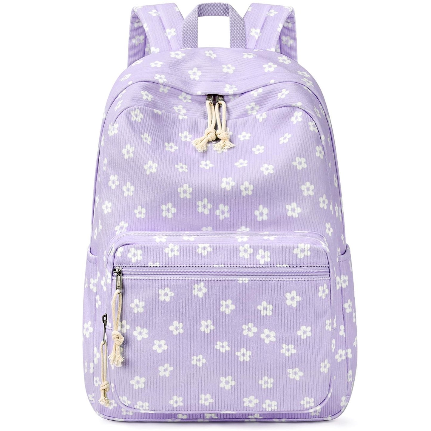 Stylish Preppy Corduroy Kids Backpack, Cute School Bookbag for Girls, Durable &1