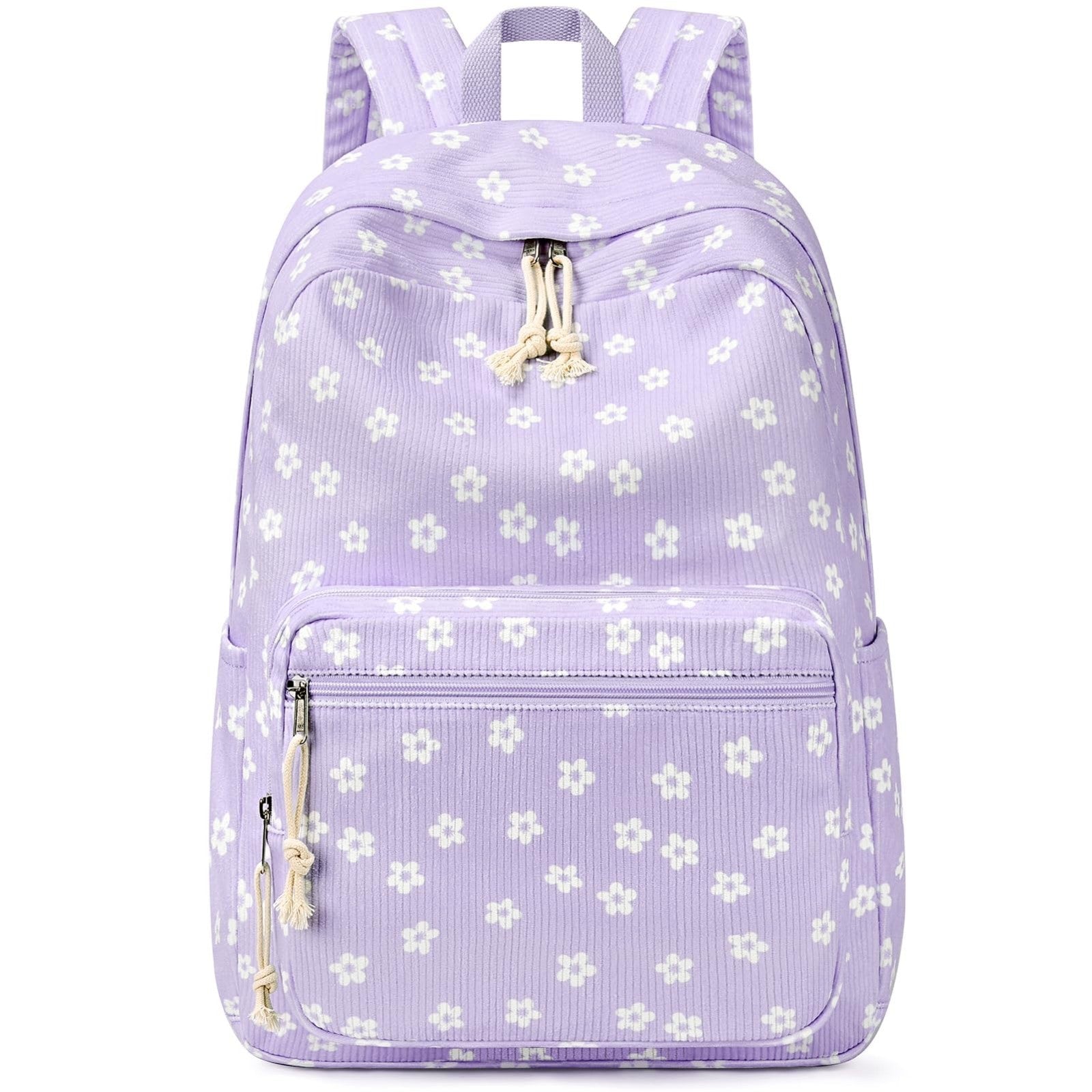 Stylish Preppy Corduroy Kids Backpack, Cute School Bookbag for Girls, Durable &1