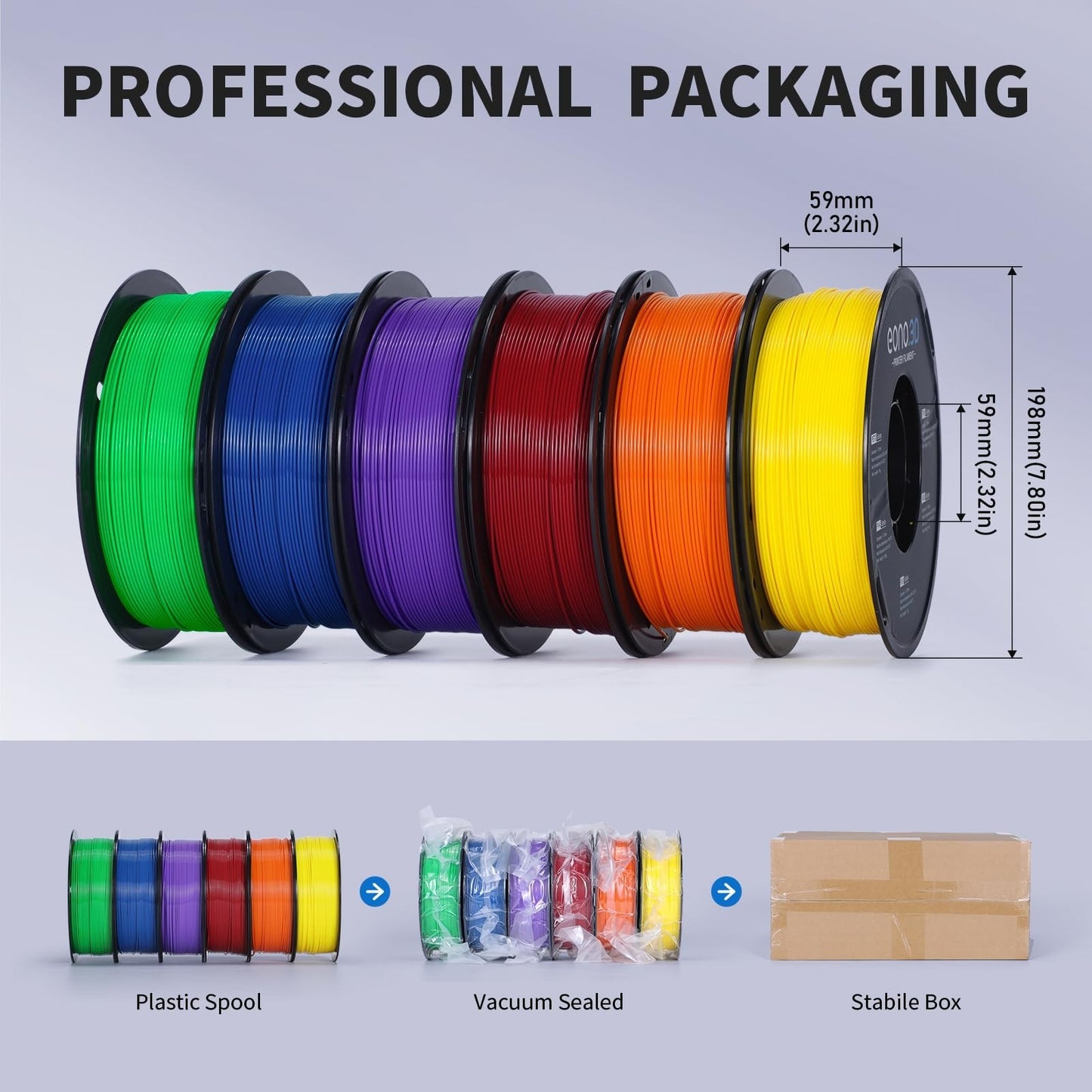 Multi-Color PETG Filament 1.75mm 6kg (13.2lbs) | Strong Adhesion, Low Stringing,2