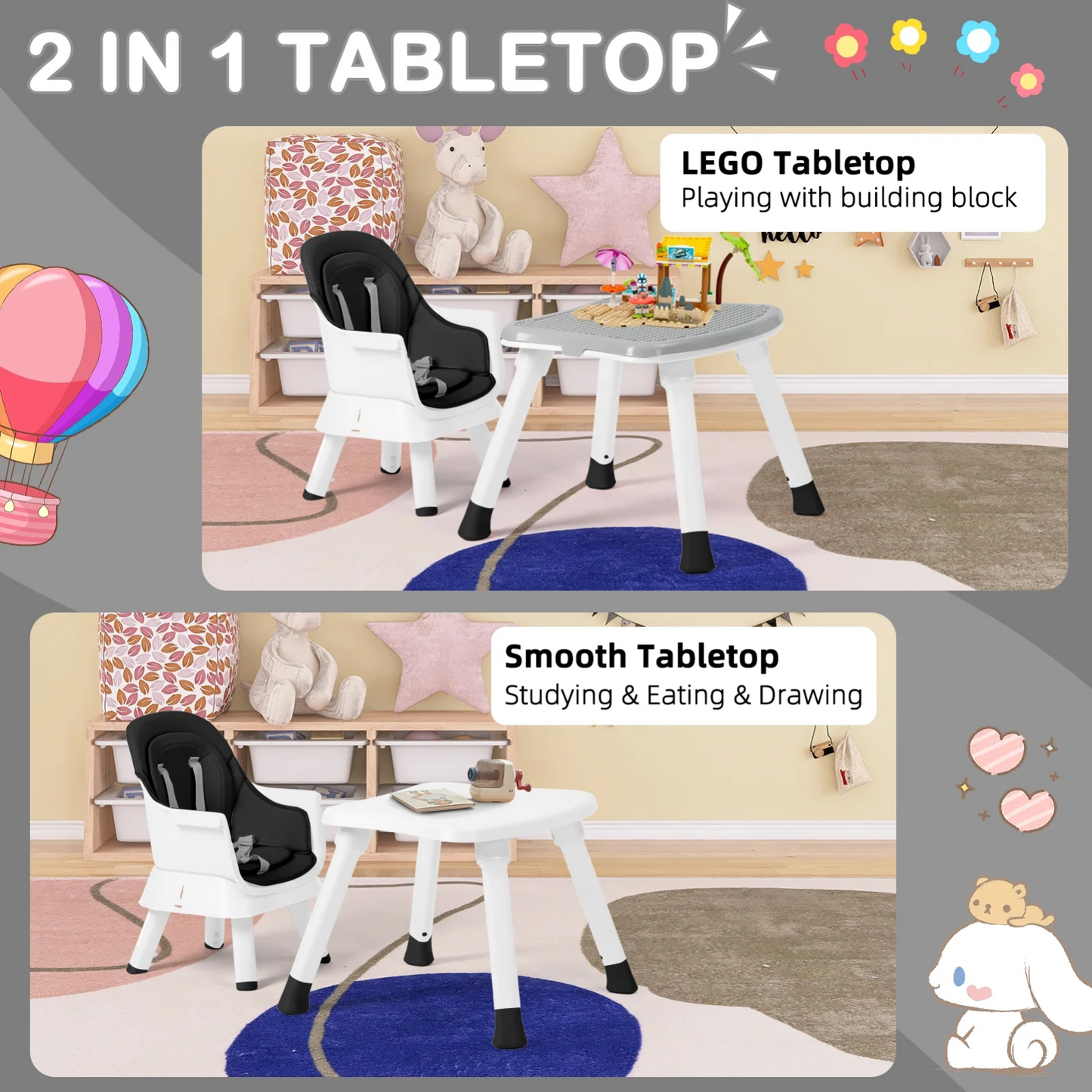8-in-1 Convertible Baby High Chair Portable Baby Dining Chair for Toddlers1