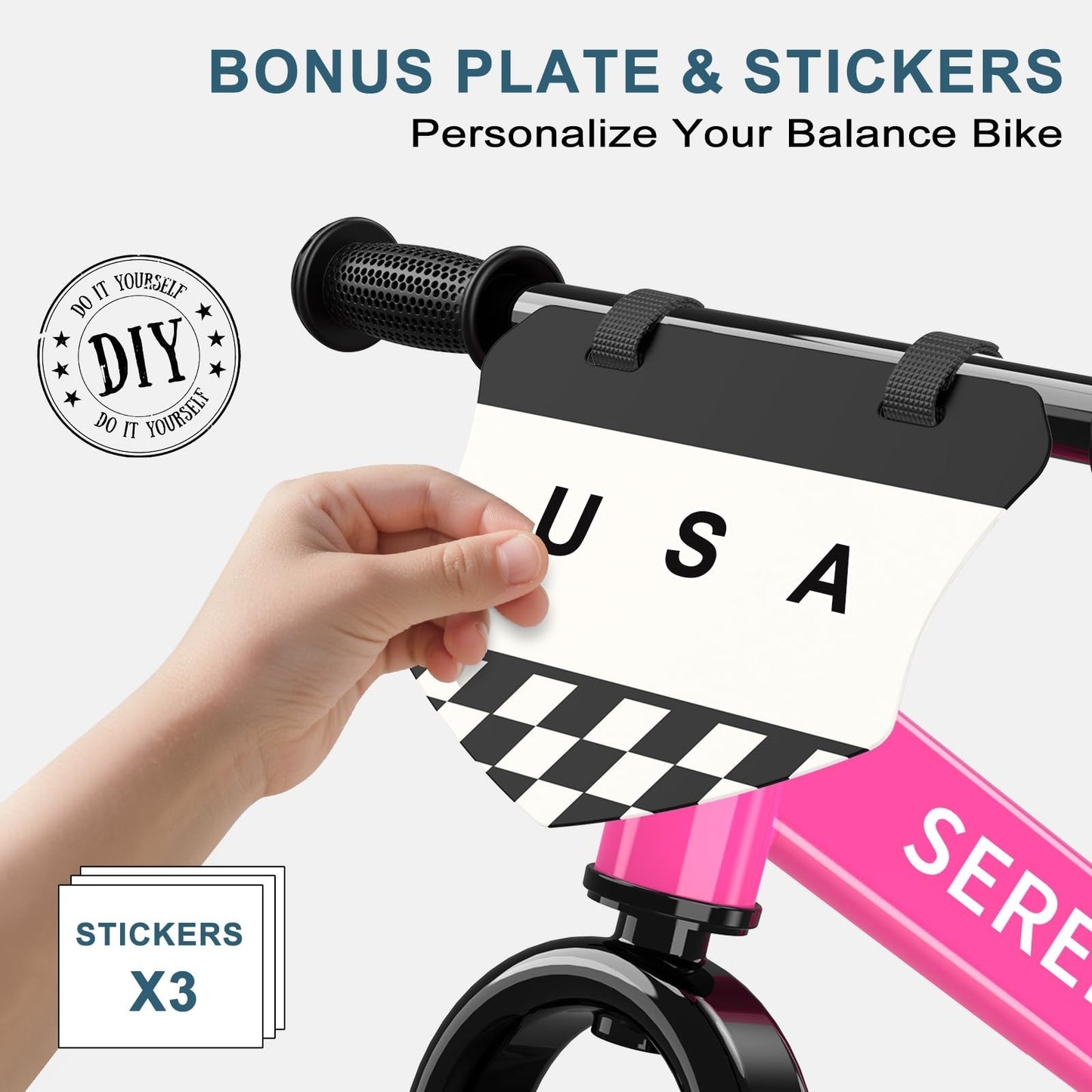 No Pedal Toddler Balance Bike for Ages 2 5, Adjustable, Custom Stickers, Gift Id3