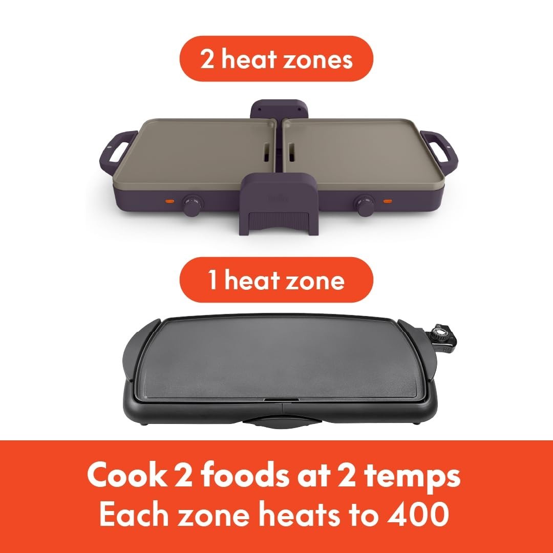 10x20 Ceramic Nonstick Griddle - Dual Temp Cooking, Fits Anywhere, 1500W4