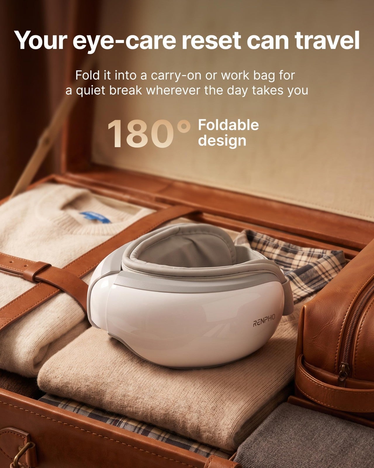 Heated Eye Massager with Vibration | Relieves Head Tension, Eye Strain & Dark Ci6