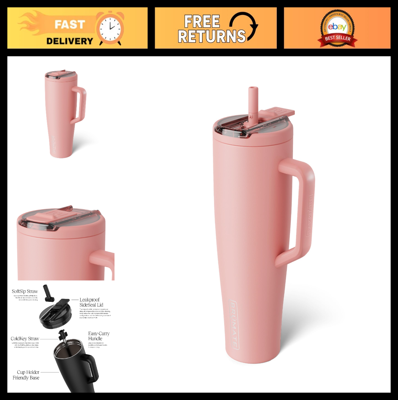 40oz Insulated Tumbler with Leakproof Straw Lid | Stainless Steel Water Bottle |0