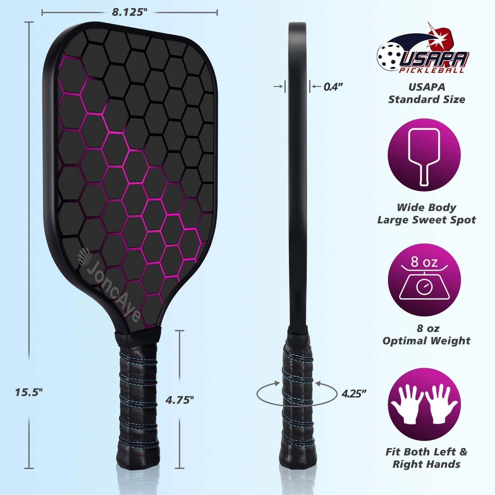 Pickleball Paddle Set of 4 or 2 - USAPA Approved Fiberglass Rackets, Lightweight4