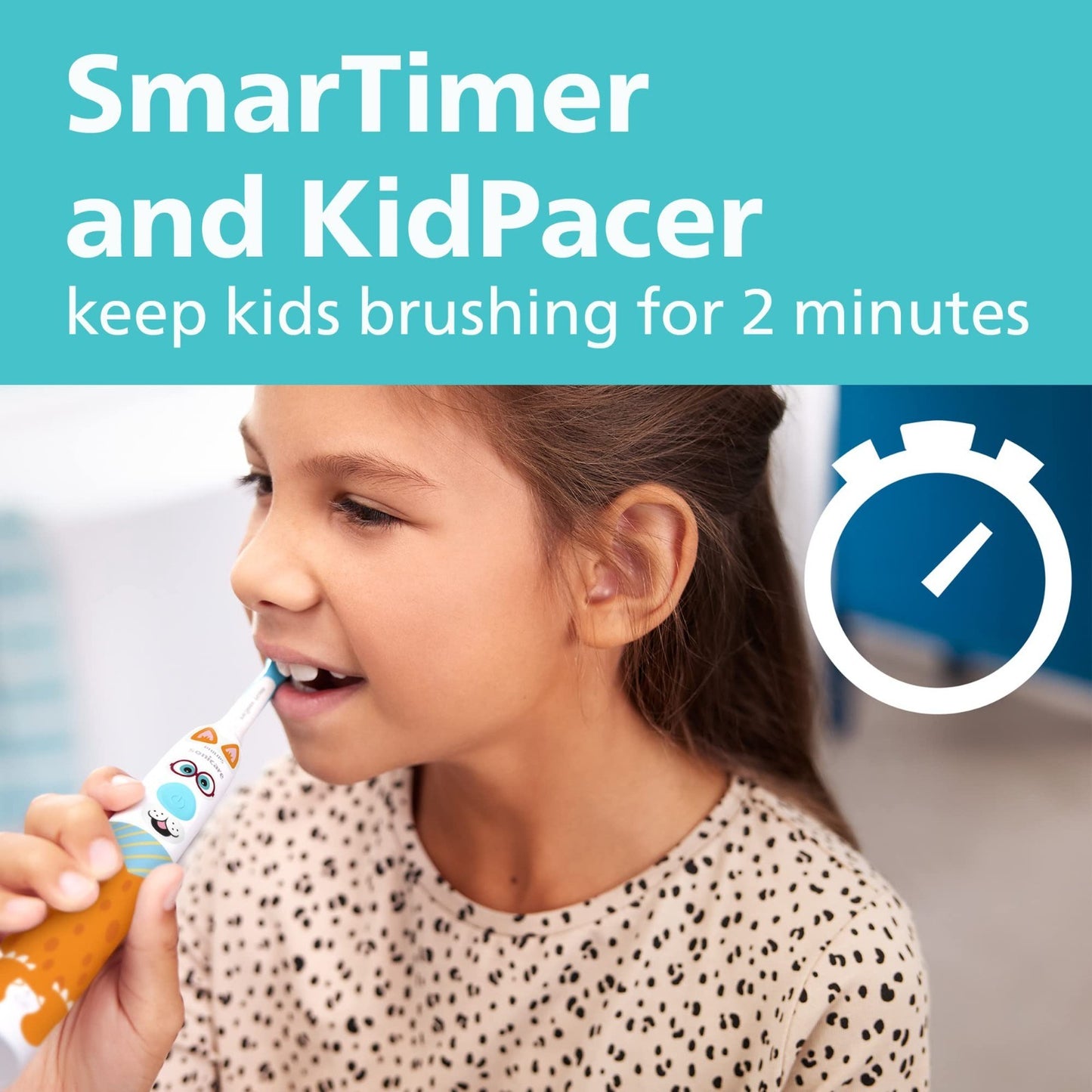 Kids Electric Toothbrush   Pet Design, Gentle Clean, 2 Intensity Settings, Timer4