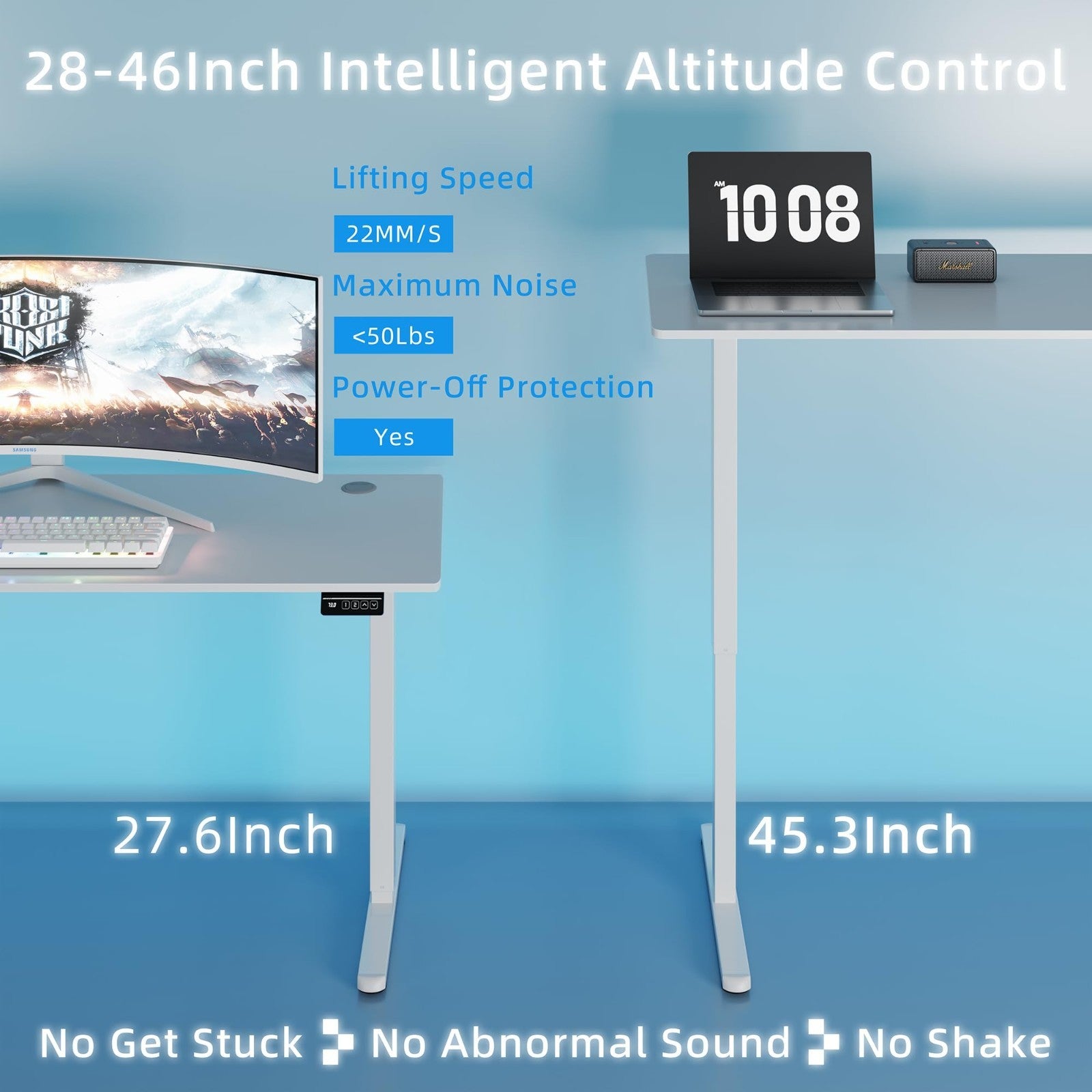 Height Adjustable Electric Standing Desk - Ergonomic Sit Stand Workstation 40x242