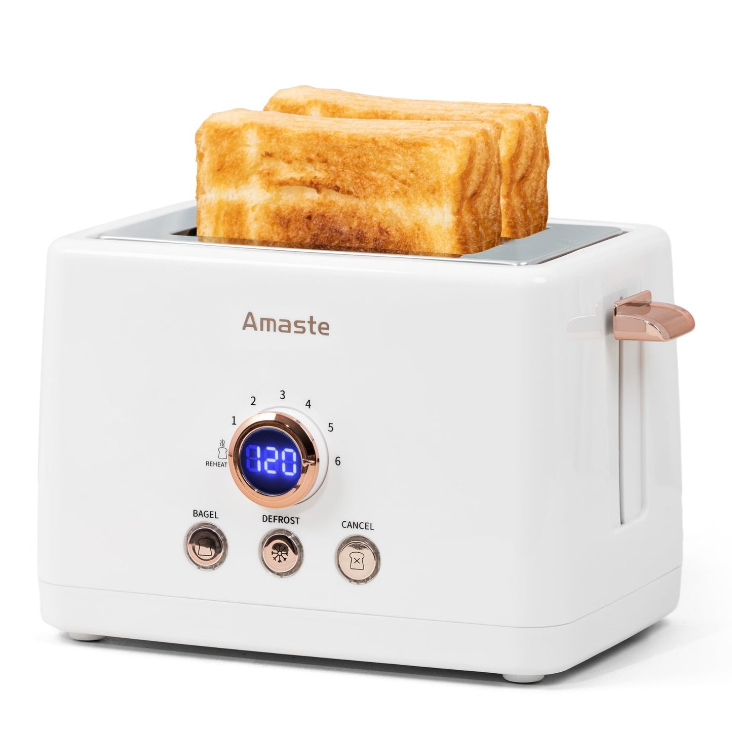 Retro 2 Slice Toaster with LED Display, Extra Wide Slots, 6 Shade Settings, Bage1