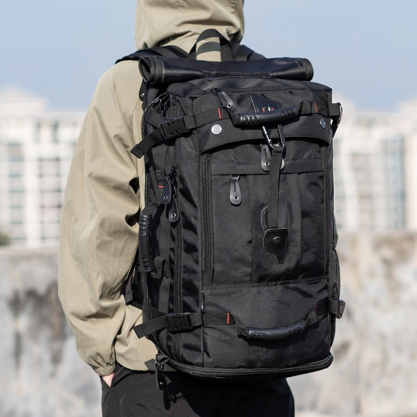 Large Capacity Travel Hiking Sports Backpack Duffle Bag 60L Convertible Laptop B2