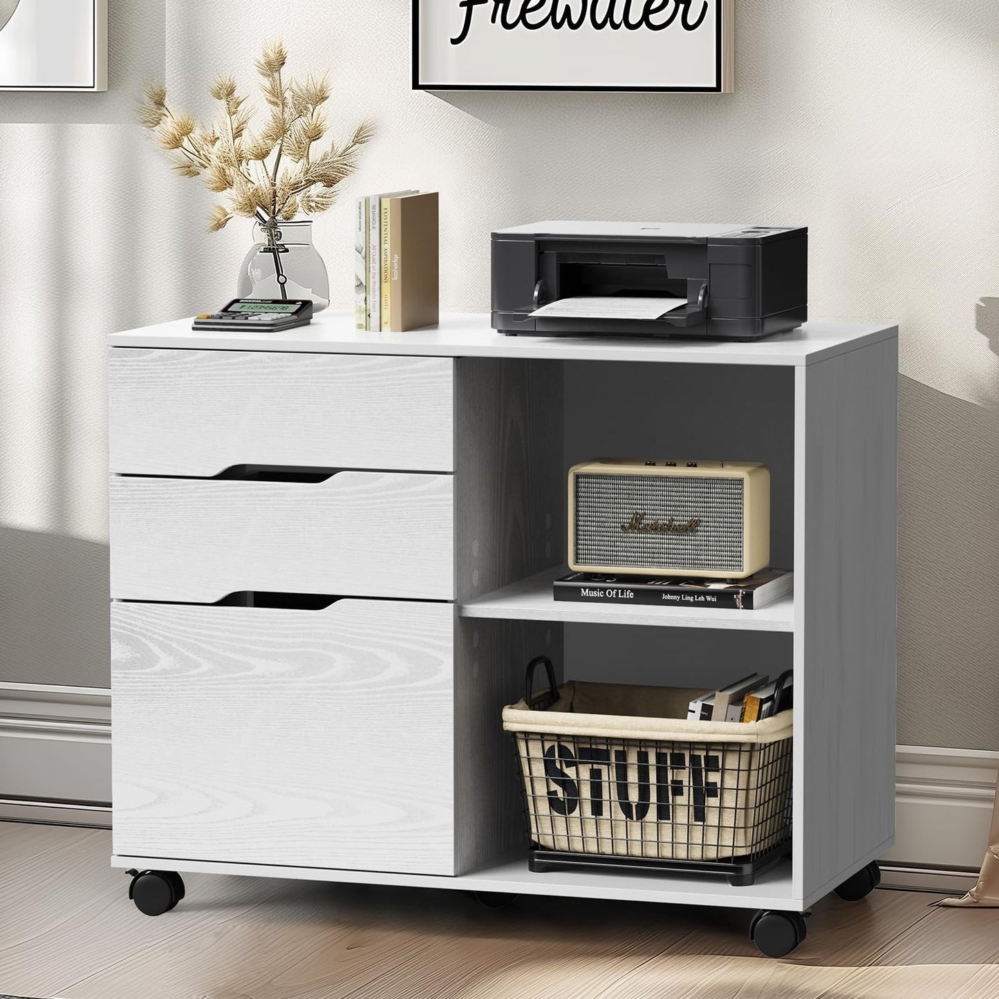 3 Drawer File Cabinet   Rolling Lateral Storage, Adjustable Shelves, Home Office2