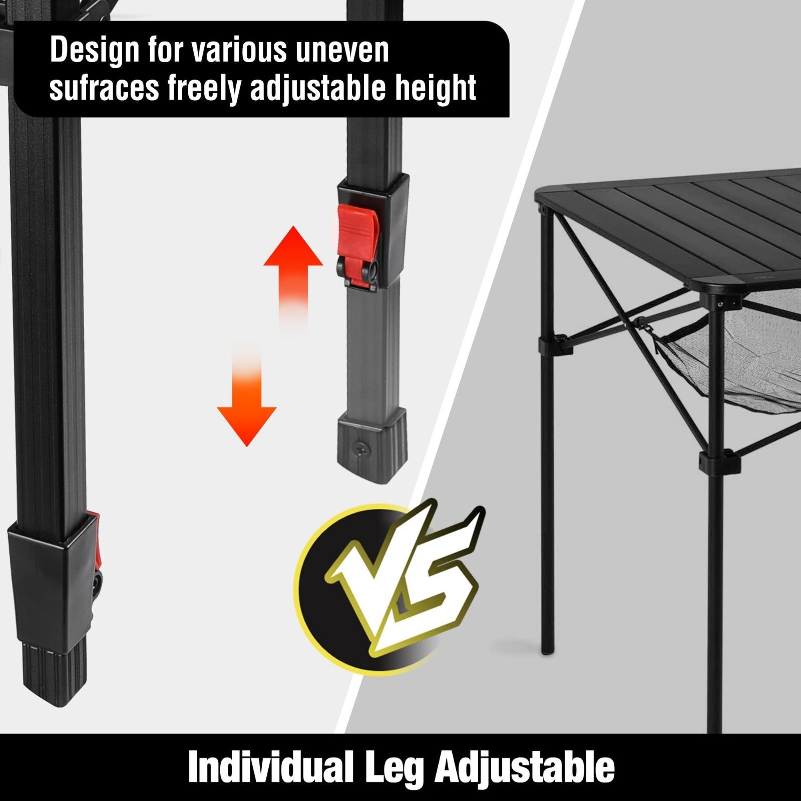 Lightweight Adjustable Folding Camping Table with Carry Bag - Perfect for Outdoo3