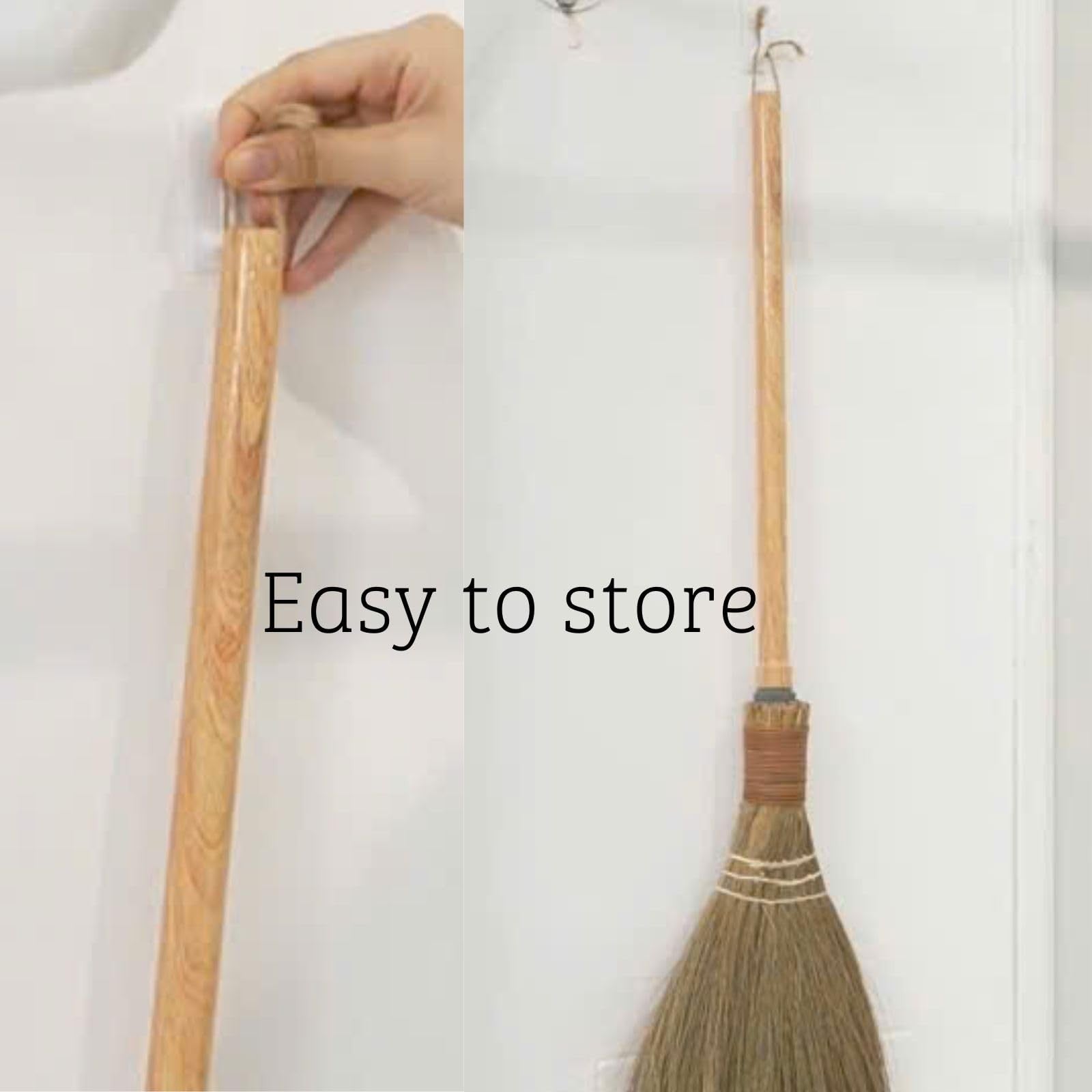 Natural Handheld Broom - Vietnamese Straw Whisk for Indoor/Outdoor Cleaning - 9.7