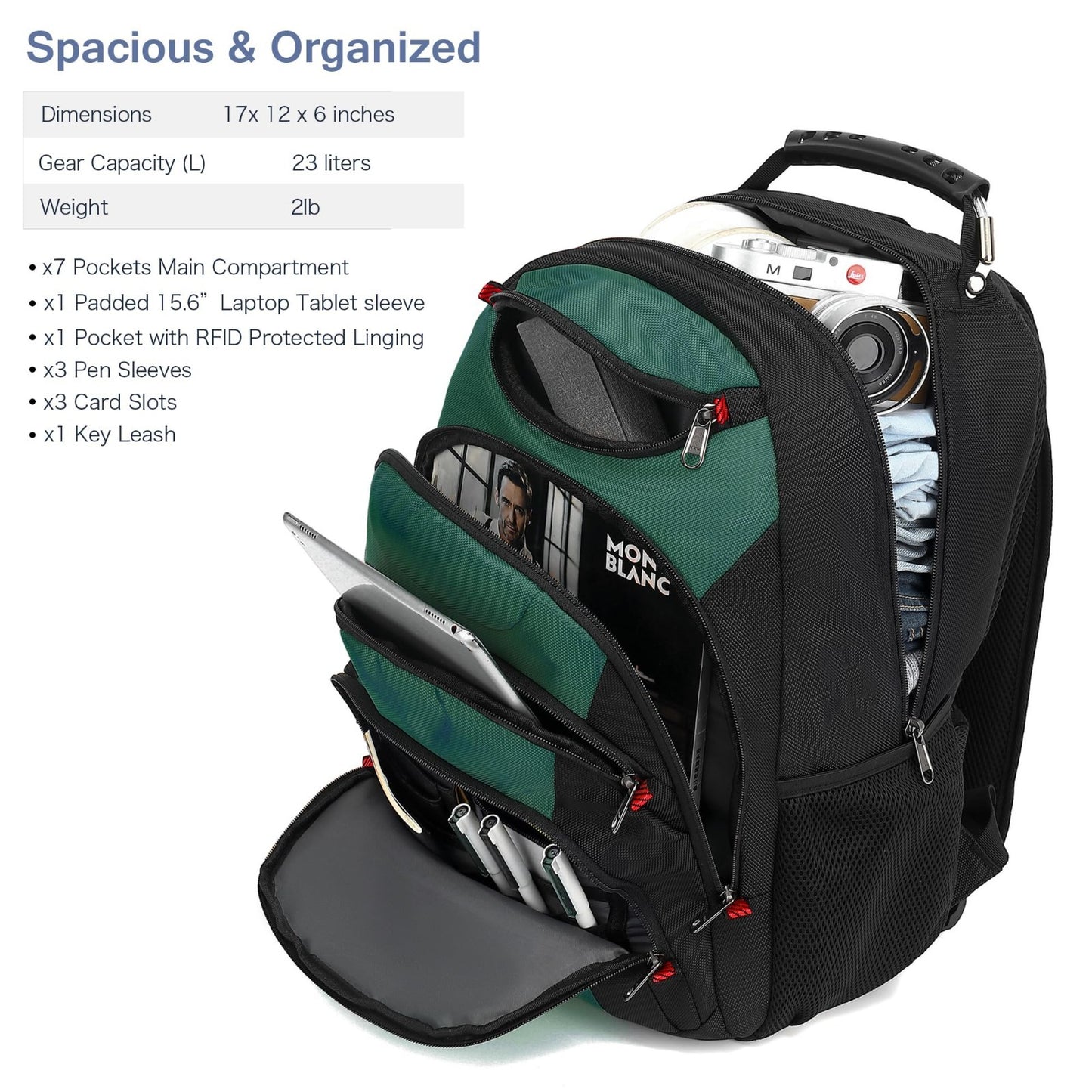 Waterproof Laptop Backpack for 15.6" Laptops, USB Port, Anti Theft, Travel Bag2