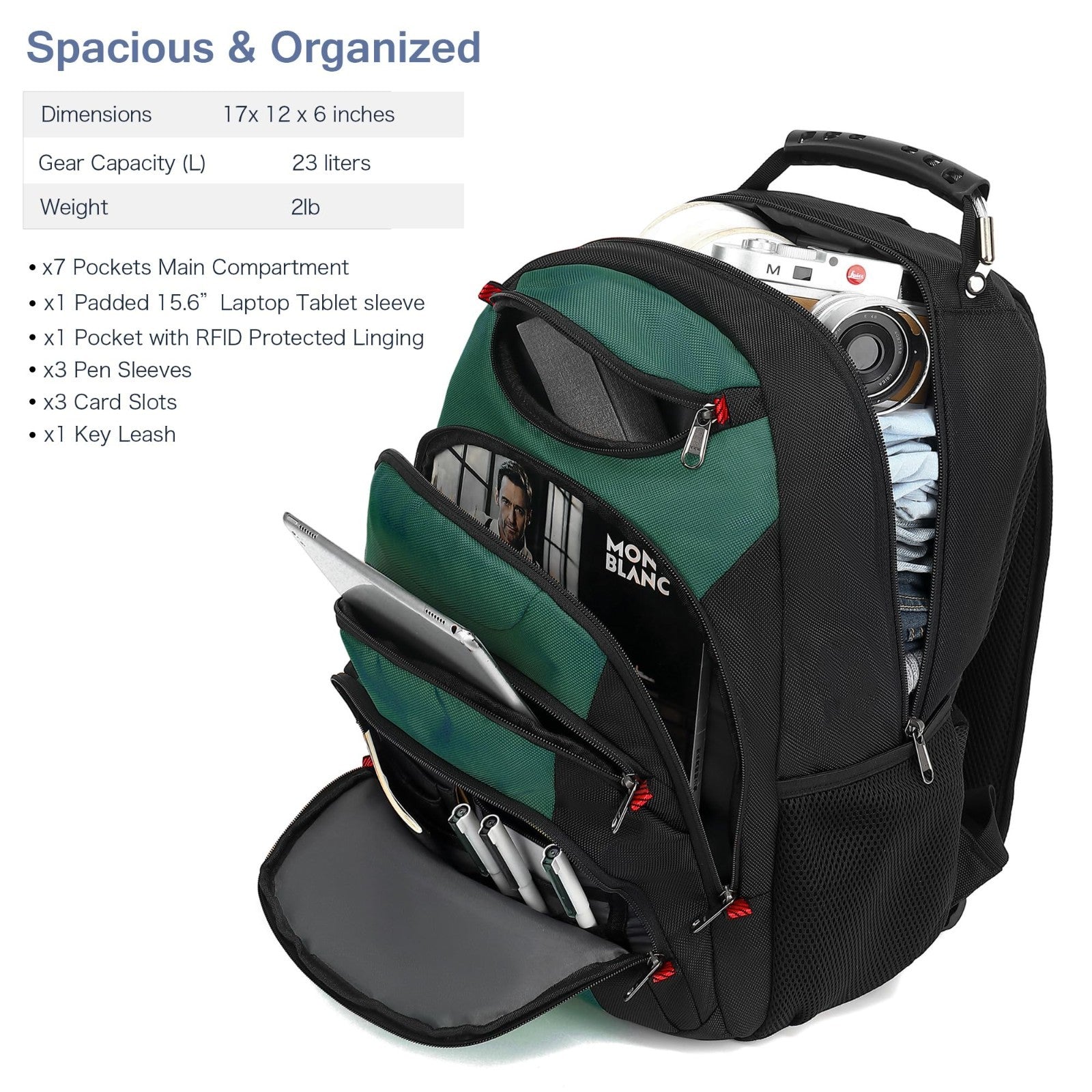 Waterproof Laptop Backpack for 15.6" Laptops, USB Port, Anti Theft, Travel Bag2