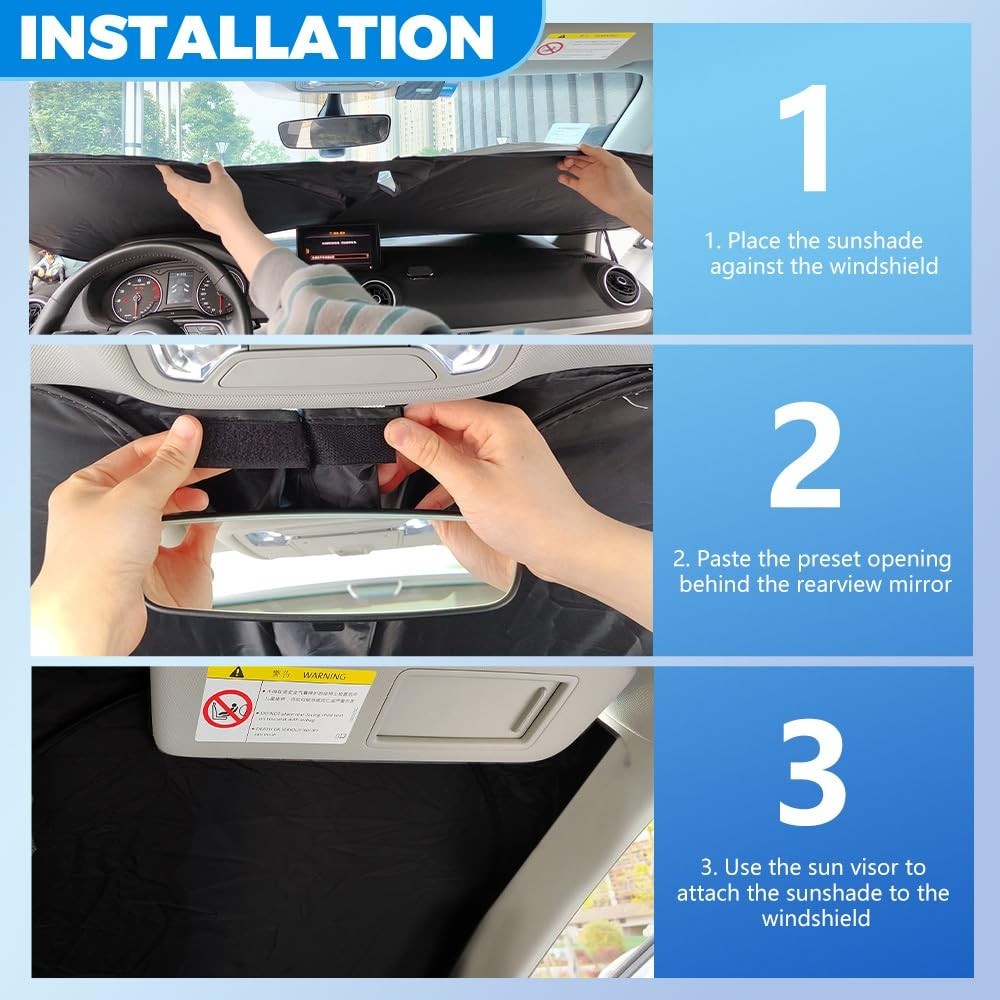 Foldable Car Windshield Sun Shade - 2026 Upgrade, Fits Toyota Tacoma 2016-2026,6