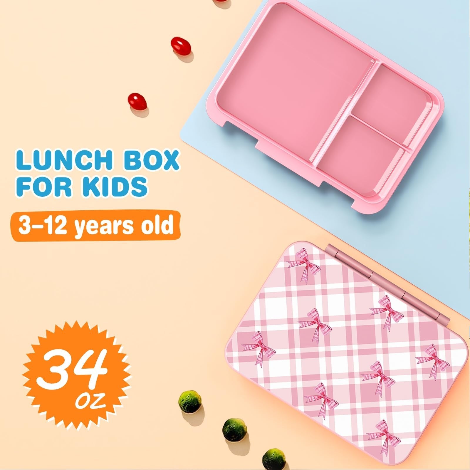9PCS Girls Backpack Set with Lunch Bag, Pencil Case, Bento Box & Water Bottle  6