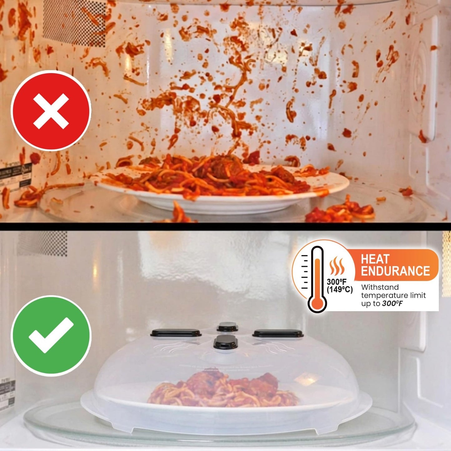 Magnetic Microwave Splatter Cover 12"   BPA Free, Vented Lid, Anti Splash, Dishw3
