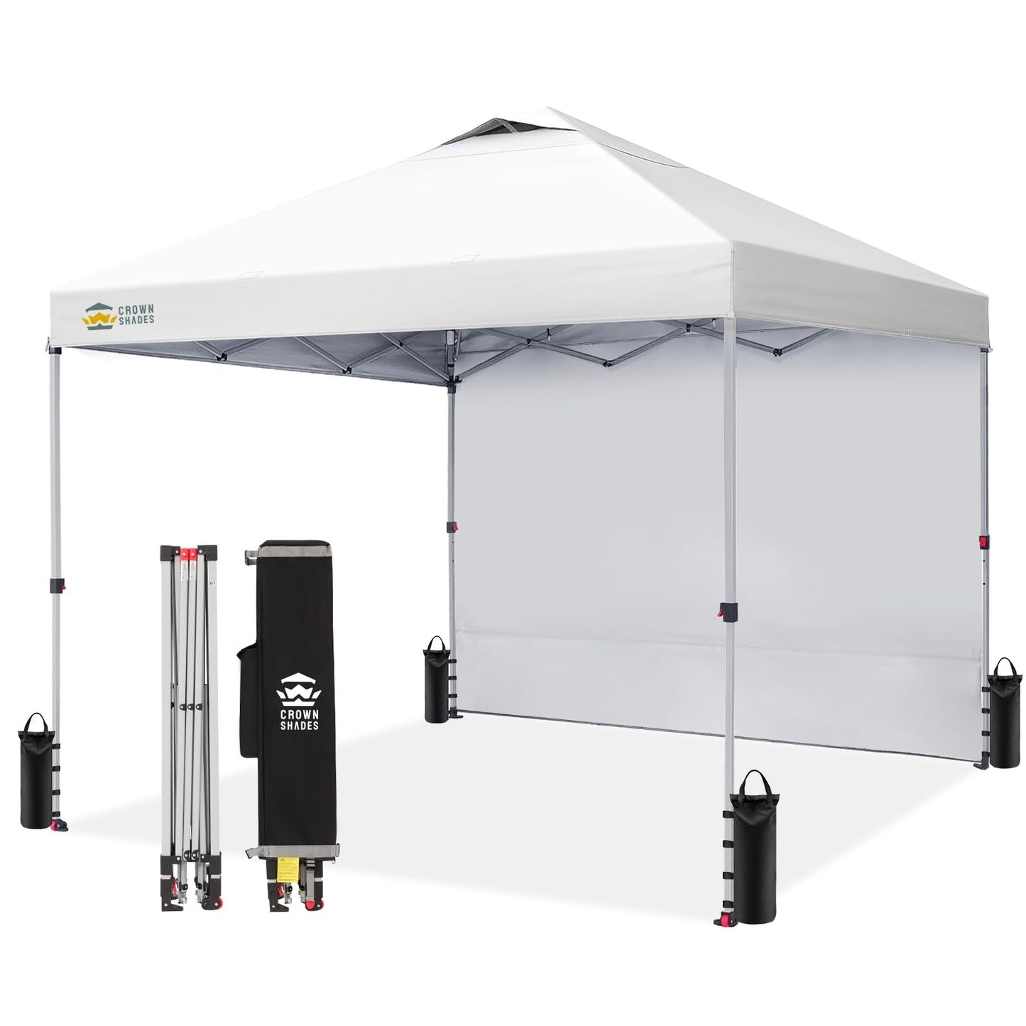 12x12 Pop Up Canopy Tent with Side Wall, Easy Setup Outdoor Gazebo, Beach Shade,1