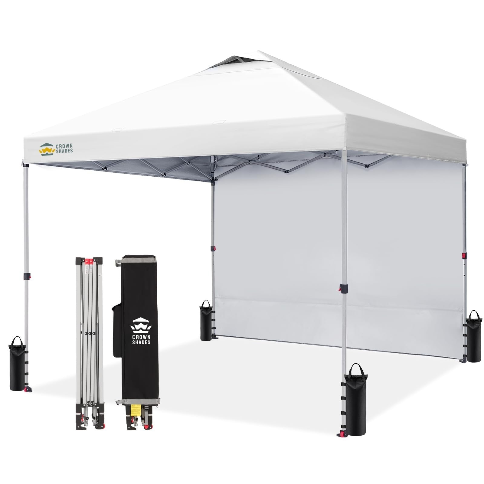12x12 Pop Up Canopy Tent with Side Wall, Easy Setup Outdoor Gazebo, Beach Shade,1