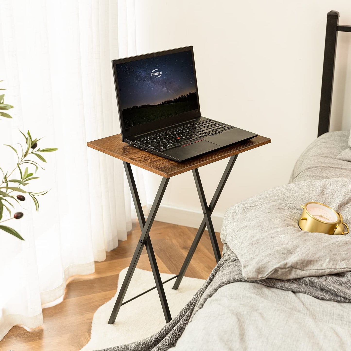 Folding TV Tray Tables Set of 2 - Space-Saving Snack Tables for Small Spaces3