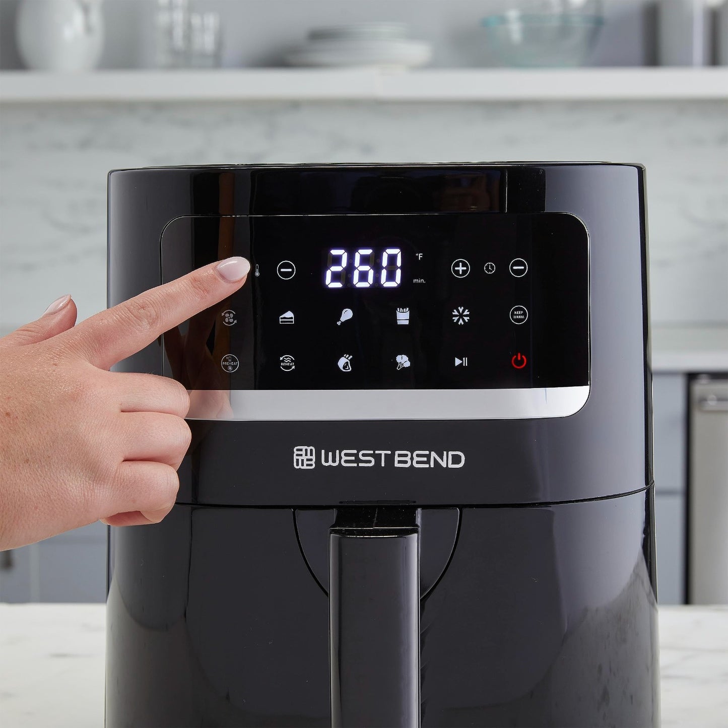 Compact 5 Quart Air Fryer with Digital Controls, LCD Display, 10 Presets, Nonsti7