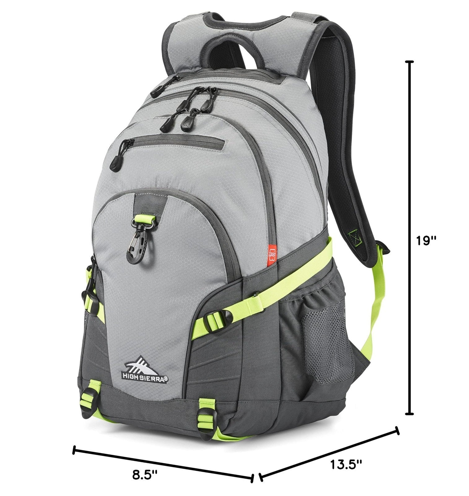 Versatile Travel & Work Backpack with Tablet Sleeve   Steel Grey/Mercury/Neon Gr4
