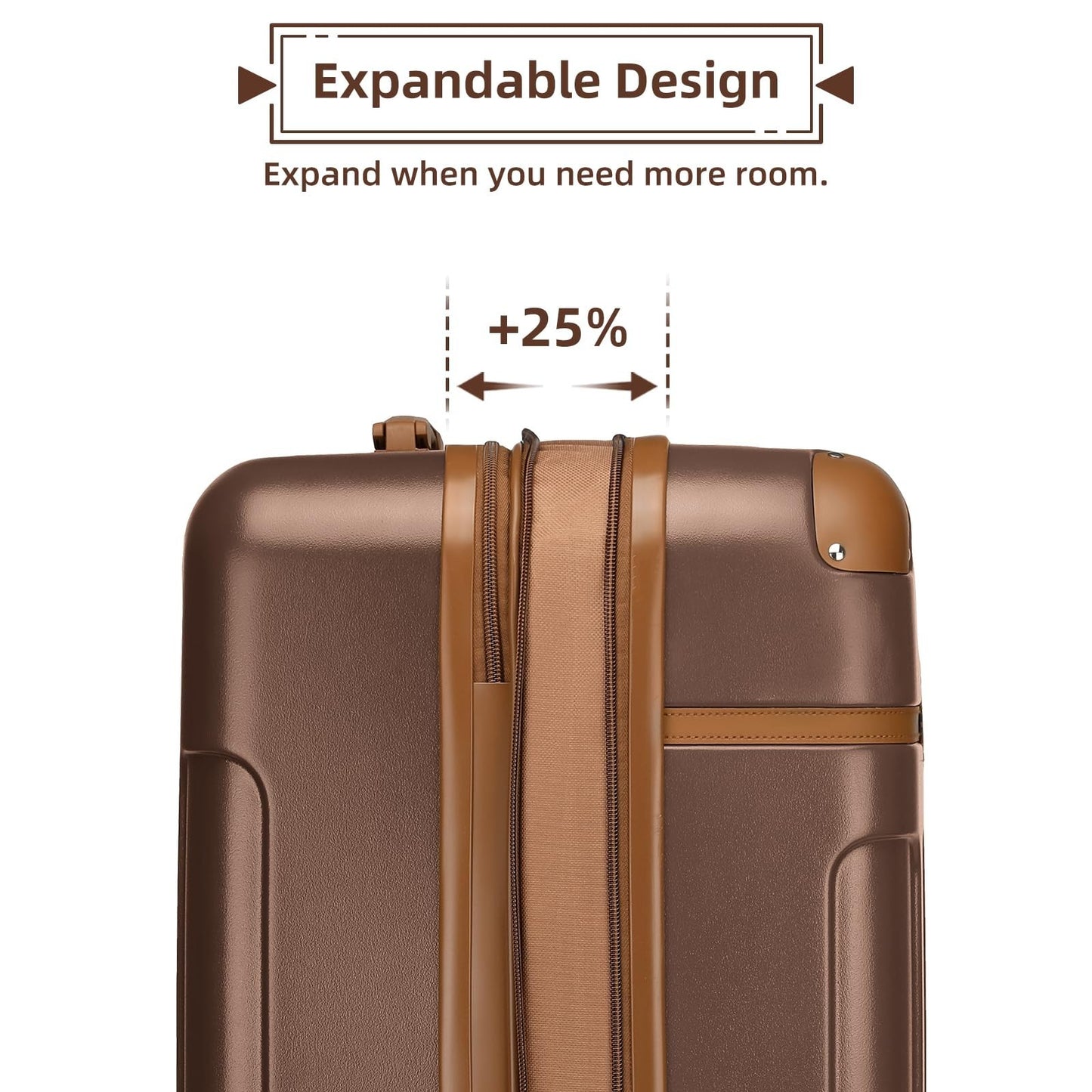 Expandable 3-Piece Carry-On Luggage Set | Airline Approved, 360° Spinner Wheels,2