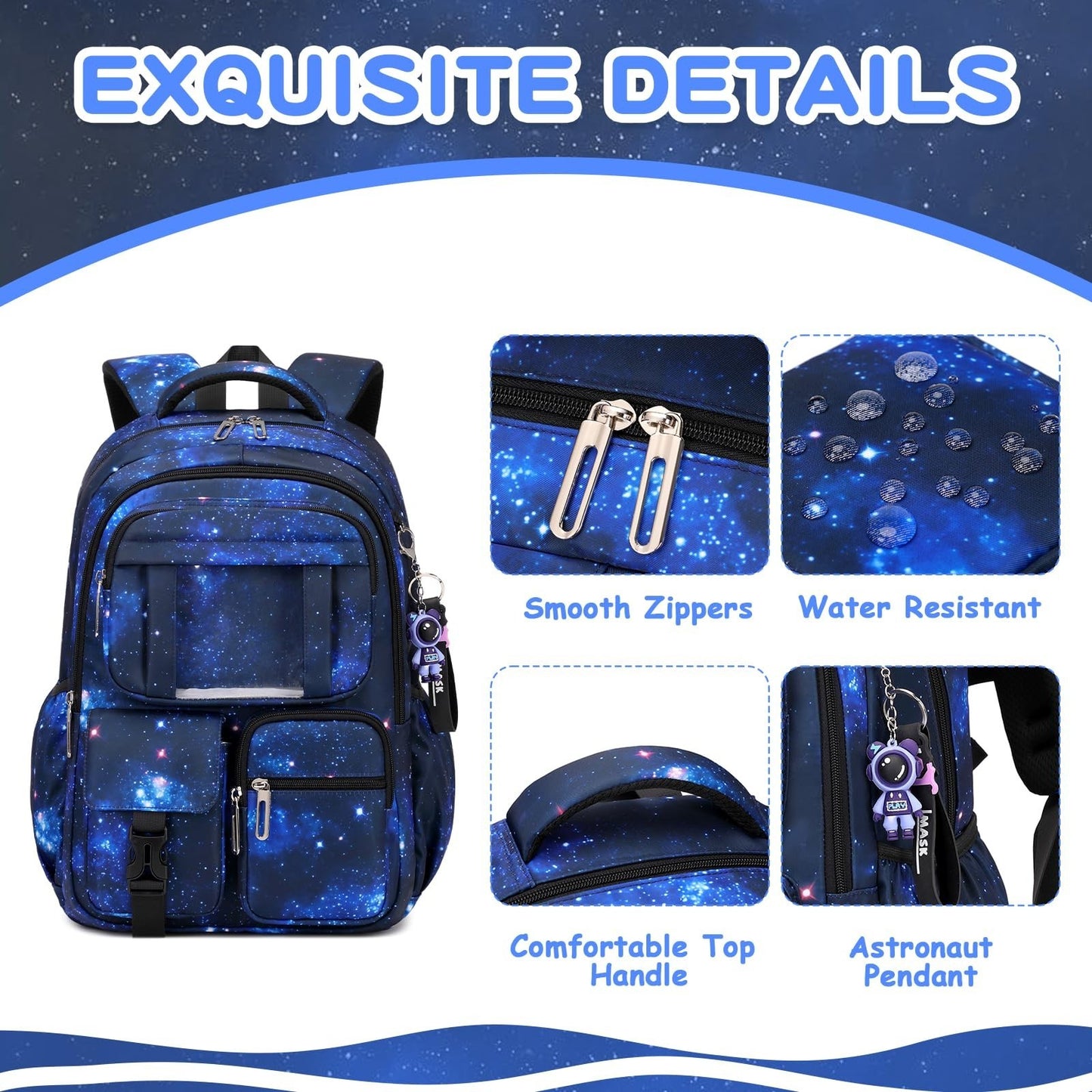 Kawaii Galaxy Astronaut Kids Backpack - School Bag for Boys & Girls, Book Bag fo4