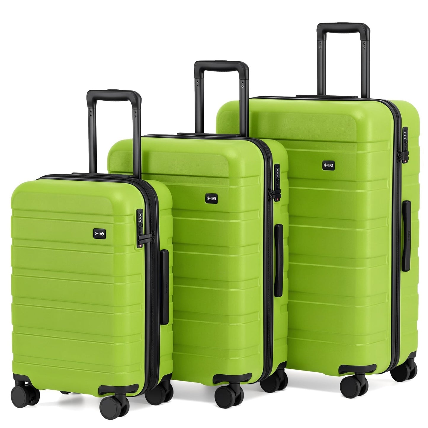 Lightweight 3-Piece Hardshell Luggage Set - Expandable, 360° Spinner Wheels, TSA1
