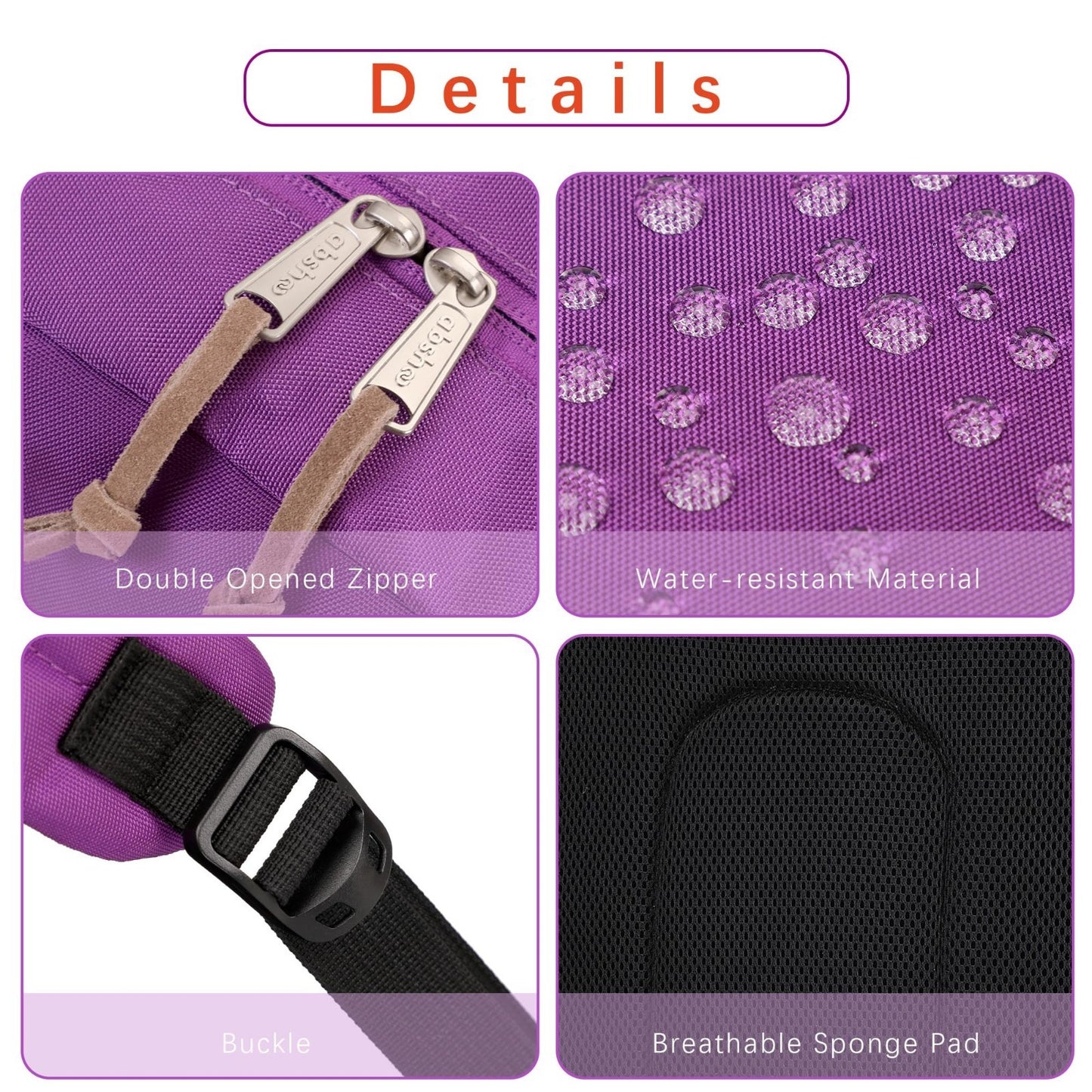 Classic School Backpack for Girls   Casual Daypack Bookbag for Teens (Purple)4