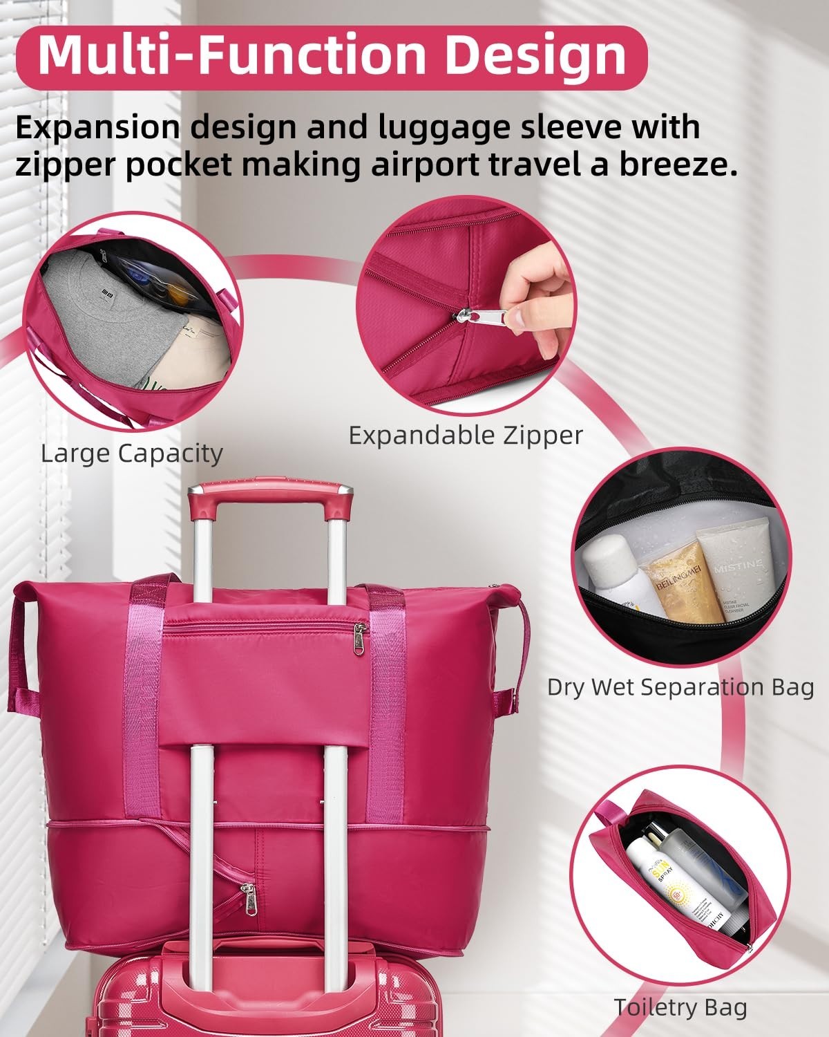 Expandable 6-Piece Luggage Set - Lightweight Hardshell Suitcases with TSA Lock,7